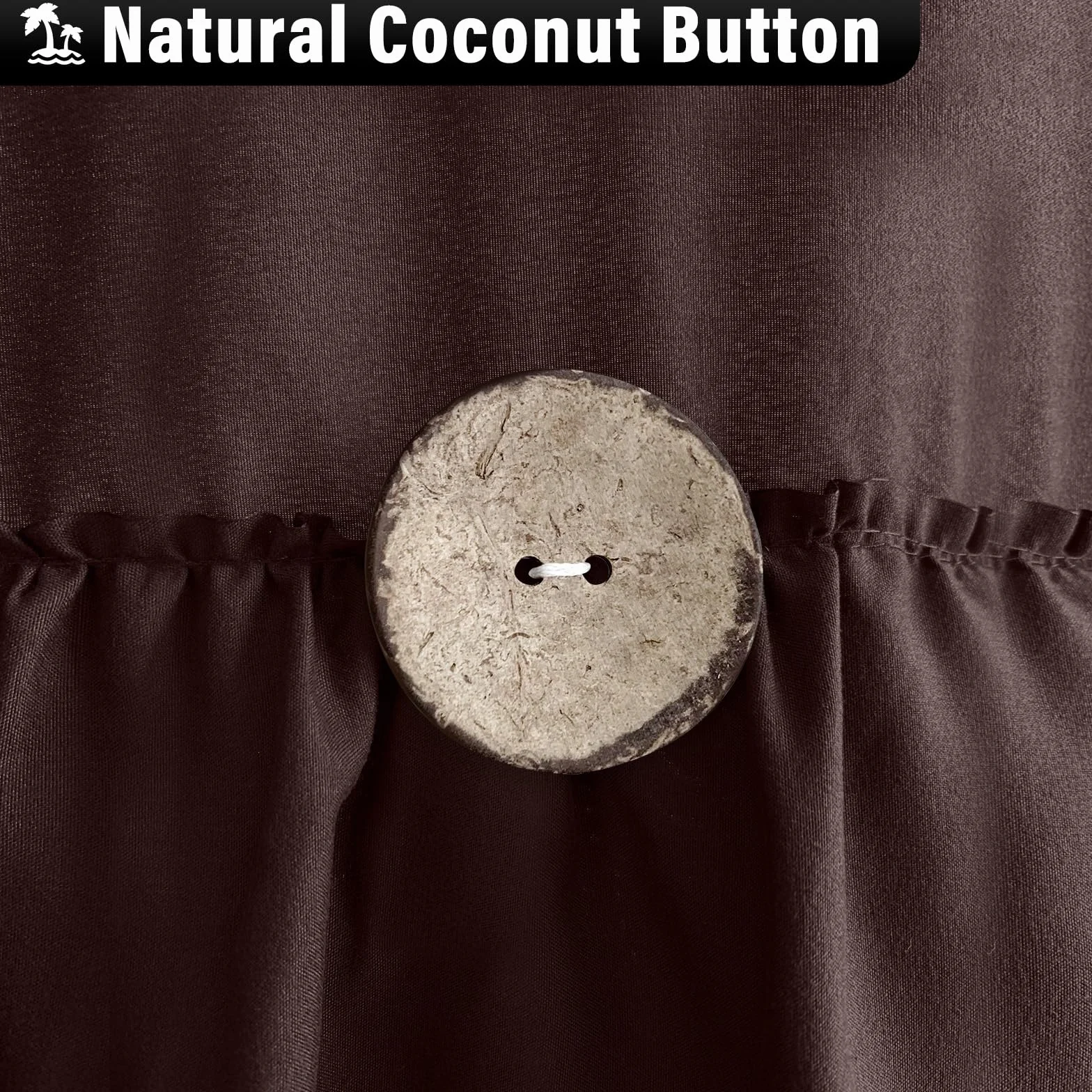 Seasonwood Cortinas de Ducha Marrones para baño, Cortina de Ducha marrón Oscuro con Volantes, Cortina de Ducha de Tela Estilo Granja (marrón)