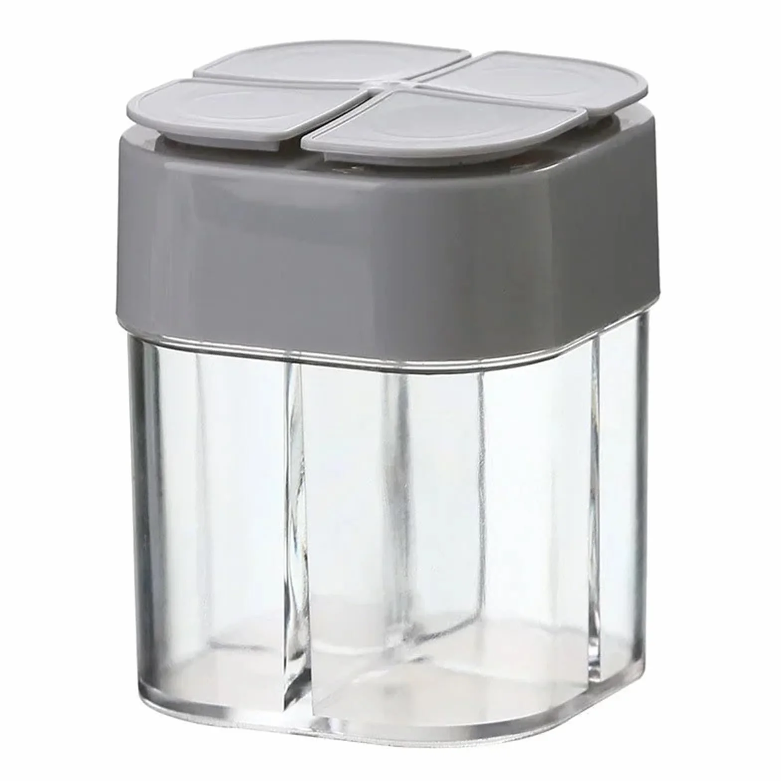 Caja de condimentos con tapa sellado, caja especias for barbacoa, dispensador, Kit cocina al aire libre Para Condimentos(Grey)