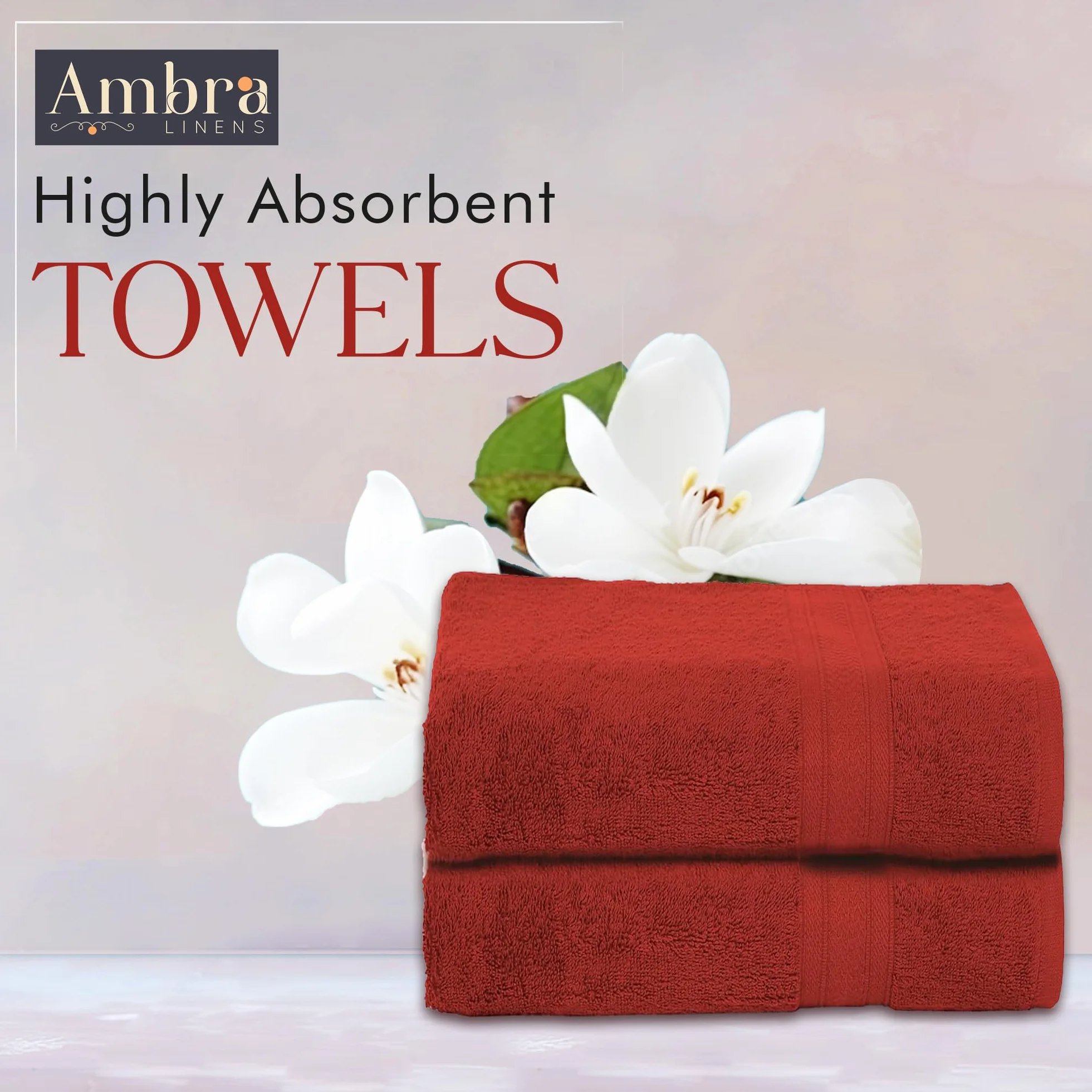 Juego de toallas altamente absorbentes de 500 g/m², 100% algodón, suave y afelpado, uso en todas las estaciones, grande, uso diario, duraderas (2 toallas de baño, óxido)