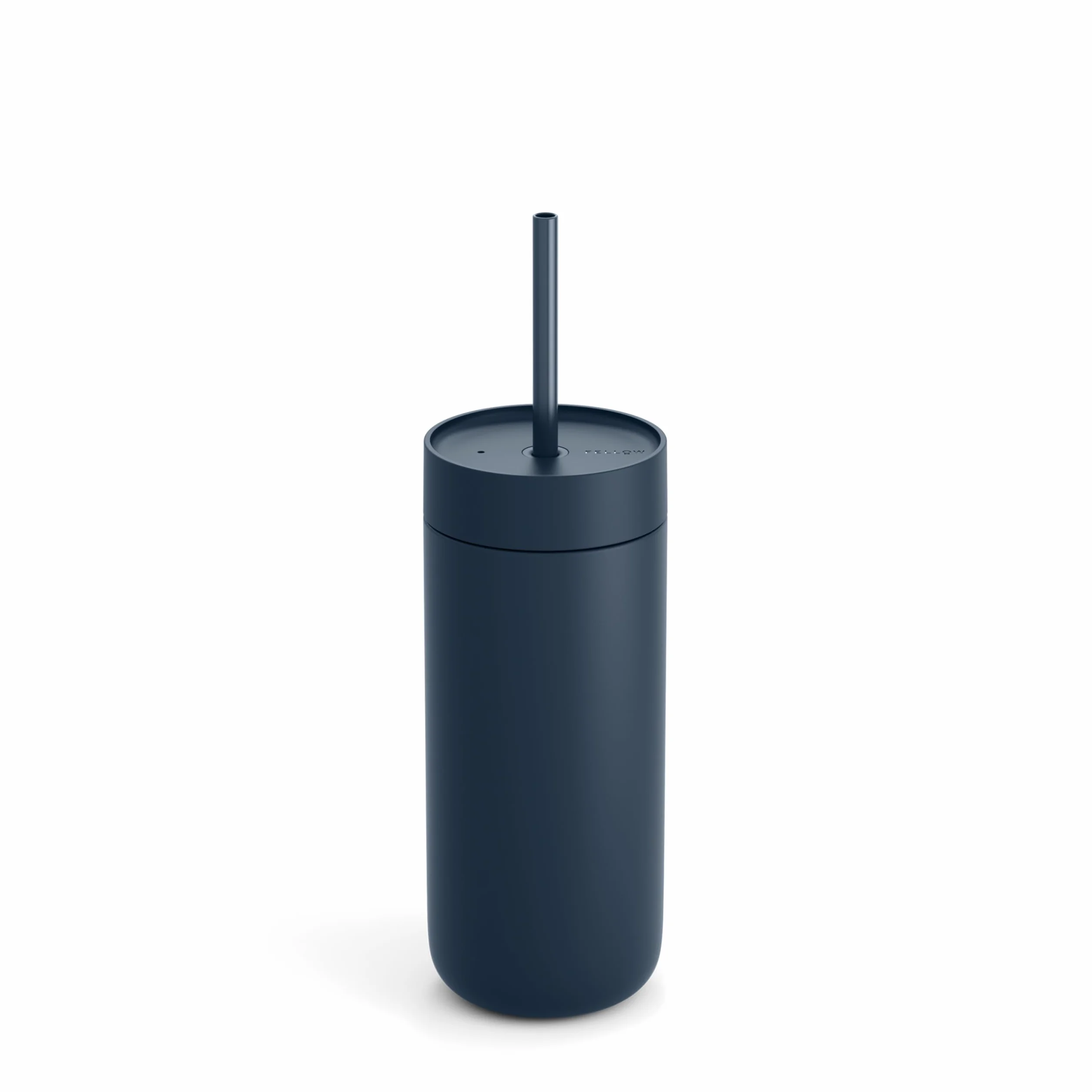 Fellow Botella de agua fría Carter de 20 onzas para agua, té helado, café, batidos, café helado y más, vaso de acero inoxidable aislado al vacío con tapa resistente a derrames y popote, color azul