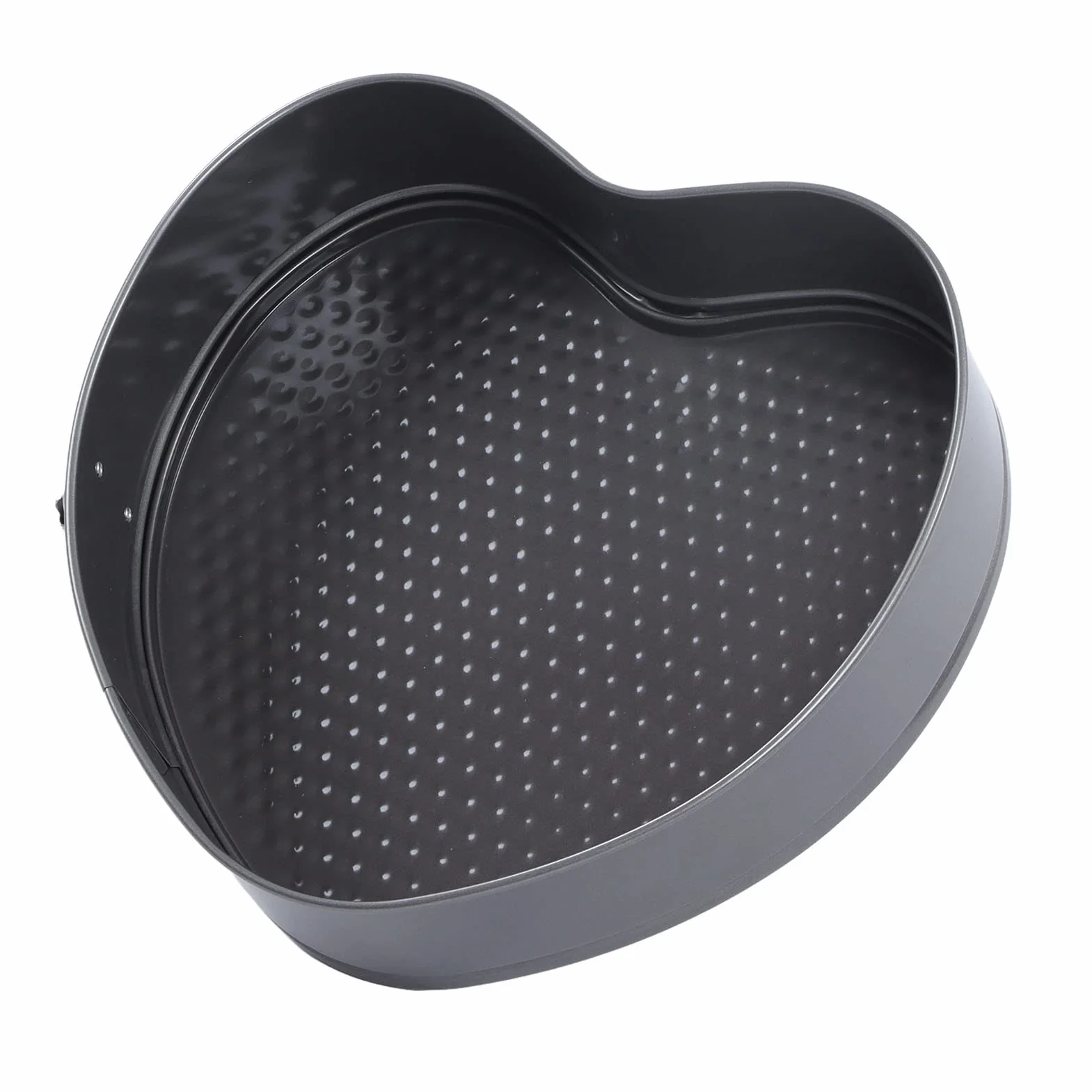 Juego de 6 moldes desmontables con forma de corazón, antiadherentes y de apertura lateral; molde para hornear en acero inoxidable con calentamiento uniforme y cierre a presión,