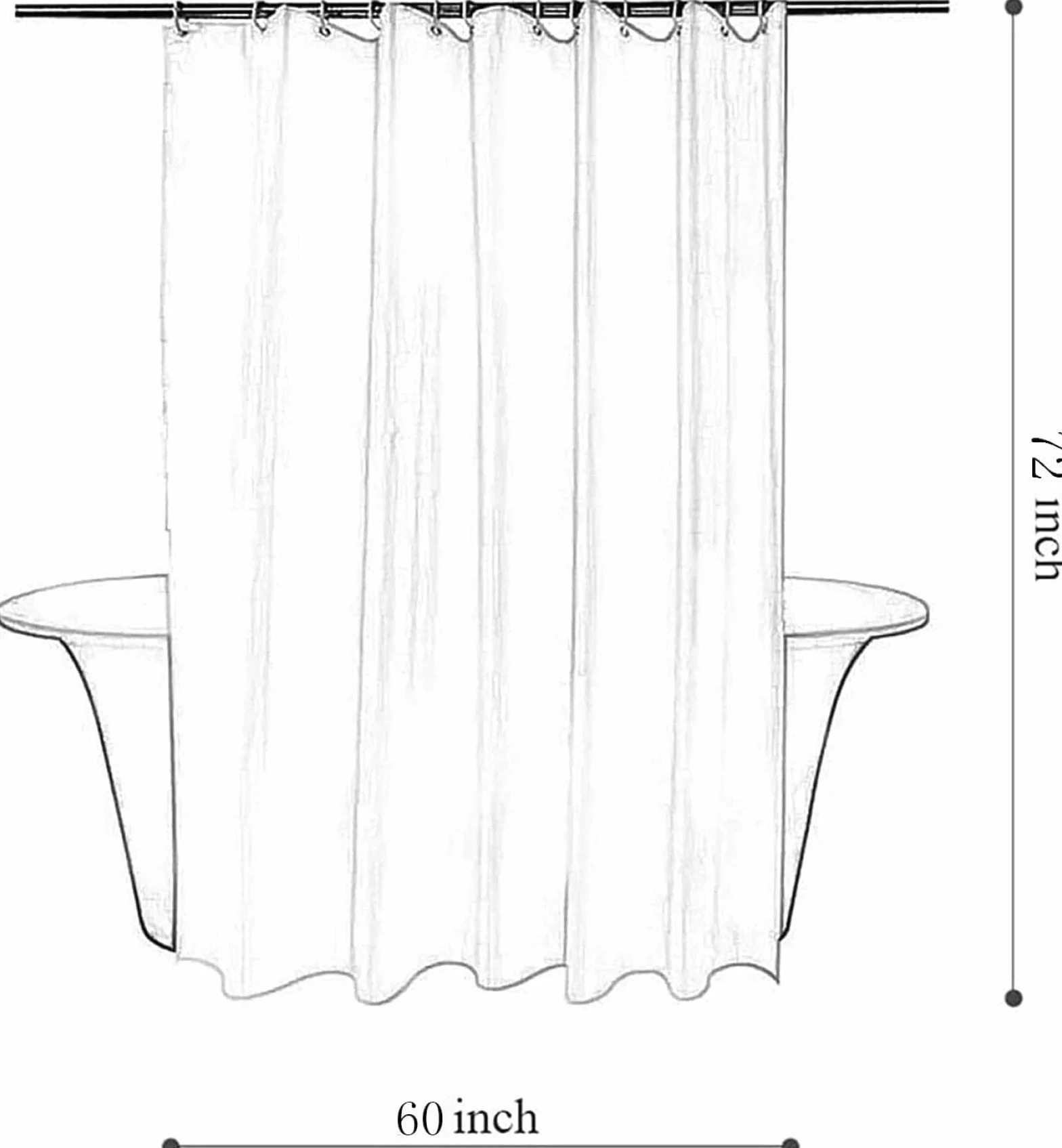 Cortina de ducha moderna de tela blanca, lavable a máquina, 175 x 240 cm, decoración de baño simple, impermeable, diseño elegante para uso doméstico