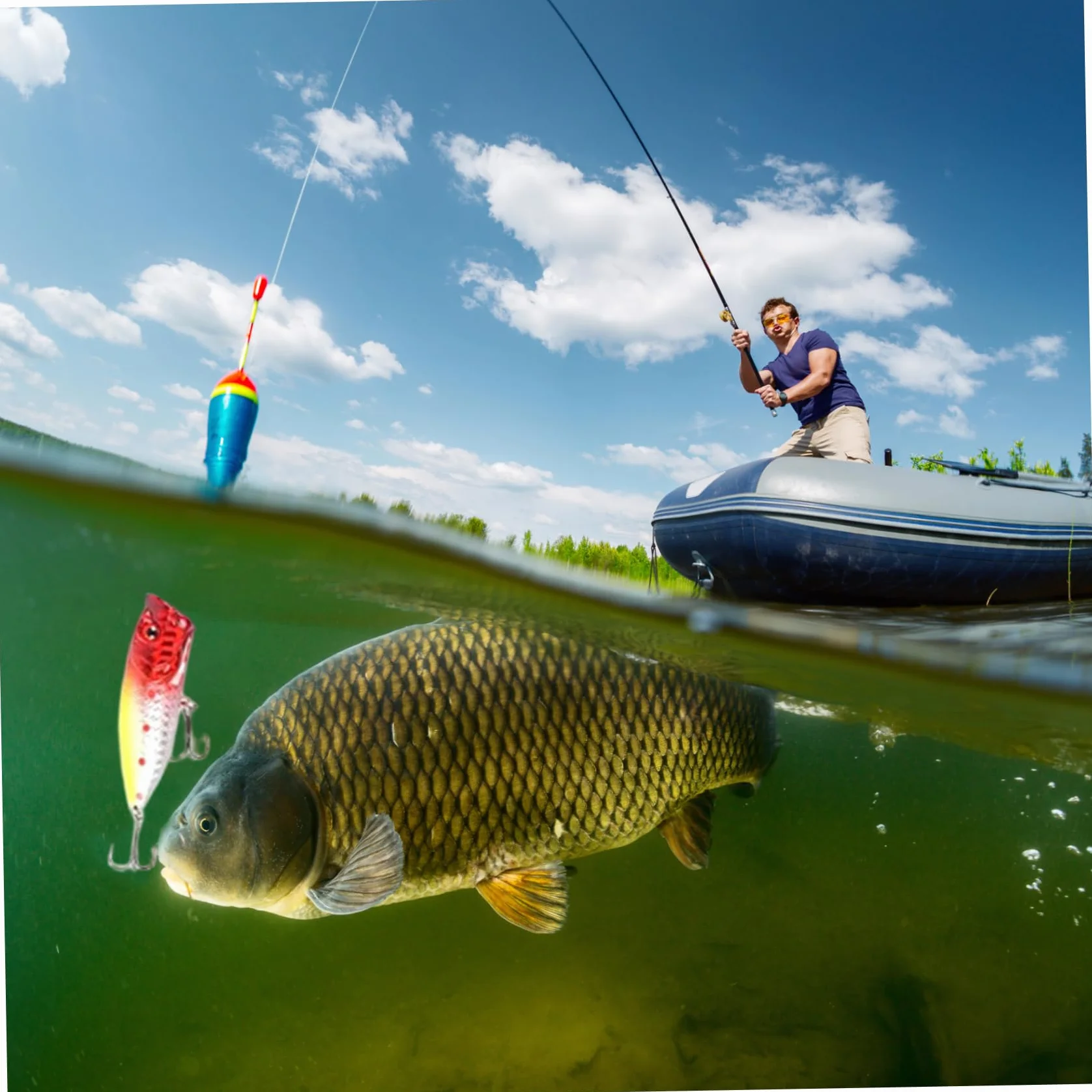 Calendario de Adviento de pesca de 24 días 2025, cuenta atrás de Navidad con aparejos para hombres pescadores