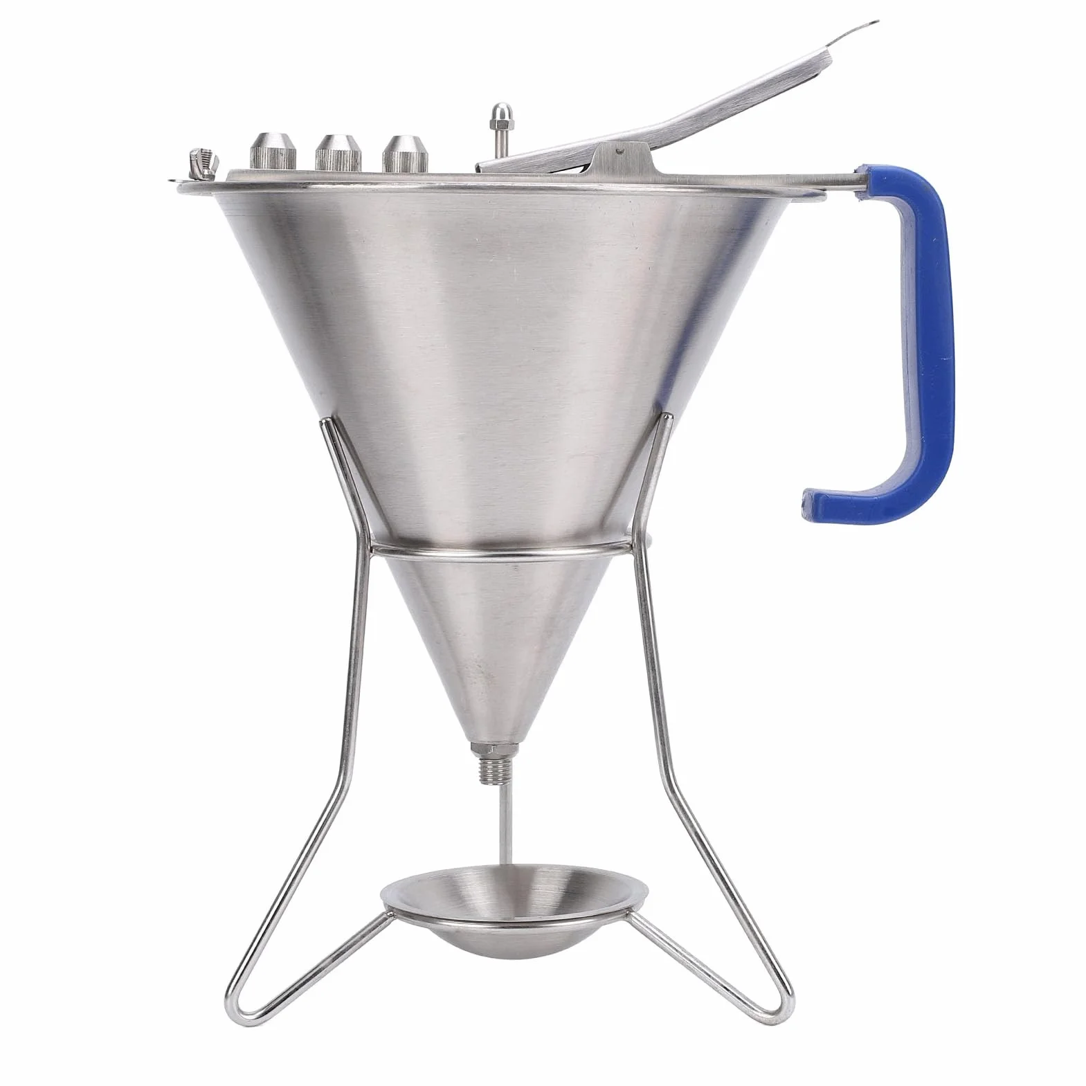 Embudo de confitería con soporte, dispensador de embudo de acero inoxidable, dispensador de masa uso de panadería