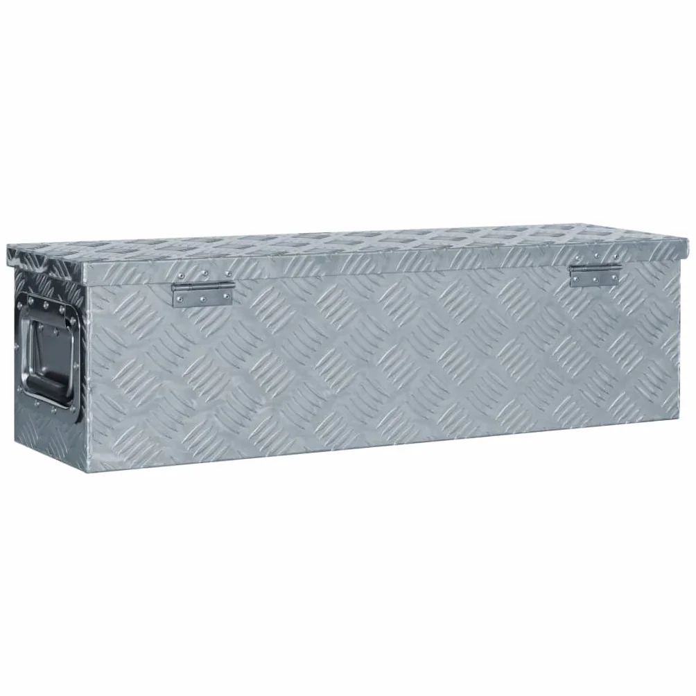 SKM Caja de Aluminio 80,5x22x22 cm Plateada,Bricolaje,Accesorios de Bricolaje,Organización y Almacenamiento de Herramientas,Cajas de Herramientas,Plateado,5.25 kg,142937