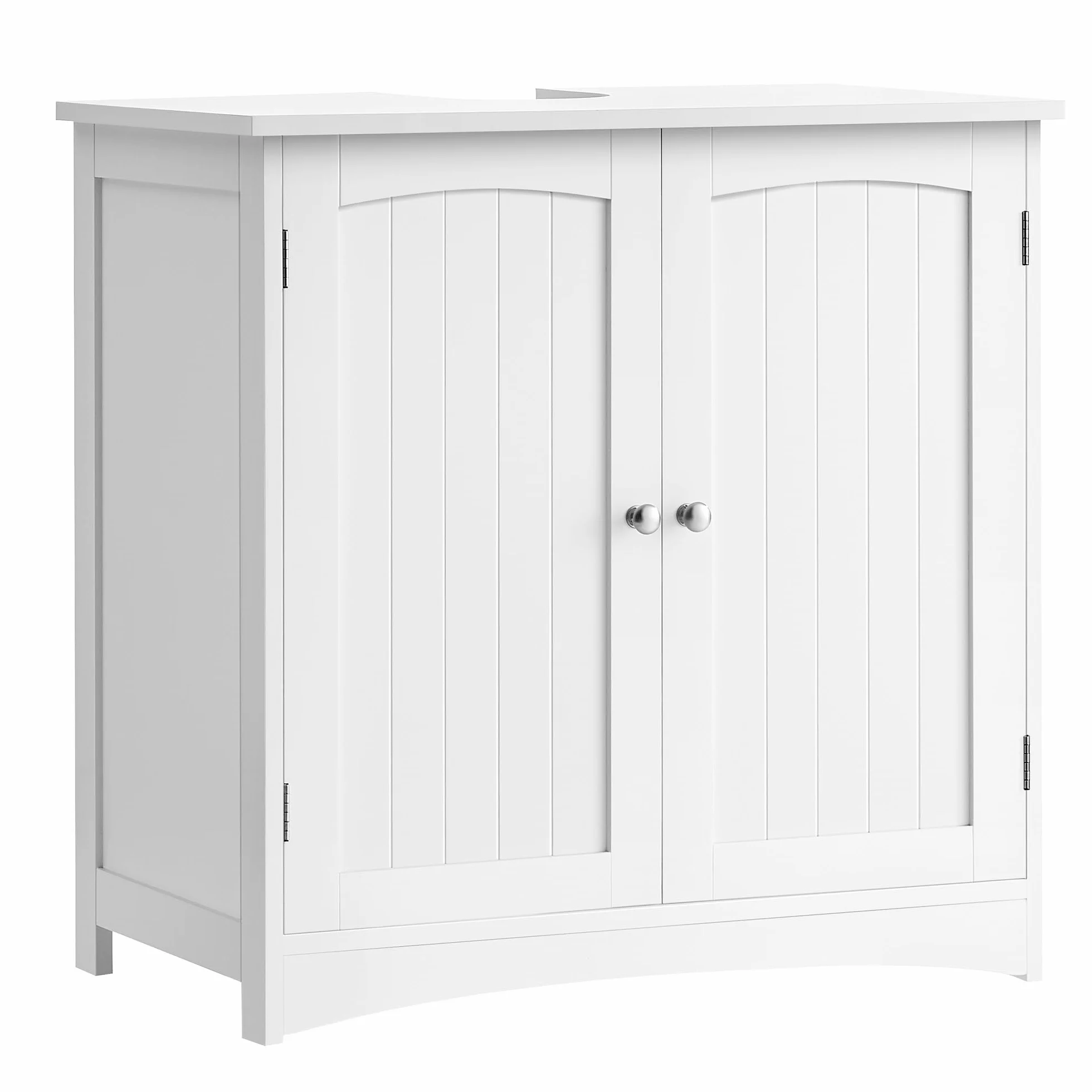 VASAGLE Aramrio de Lavabo, Armario Debajo de Lavabo, Mueble de Baño, con 2 Puertas, Estante Ajustable, Amplio Espacio de Almacenamiento, Estilo Moderno, 40 x 70 x 70 cm, Blanco Nube BBC011W01
