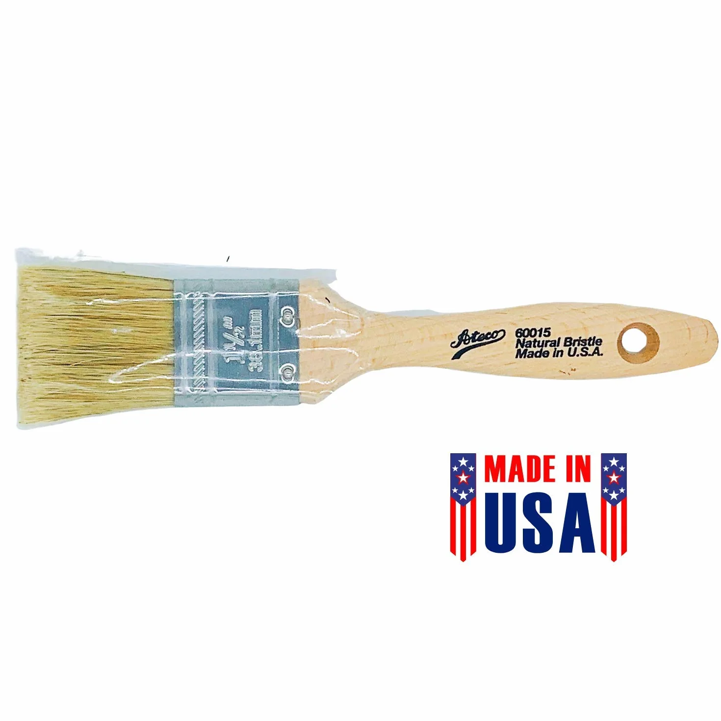 Ateco 60015 Pastry Brush - 1.5 Inch Natural Wood Boar Bristles Made in the USA