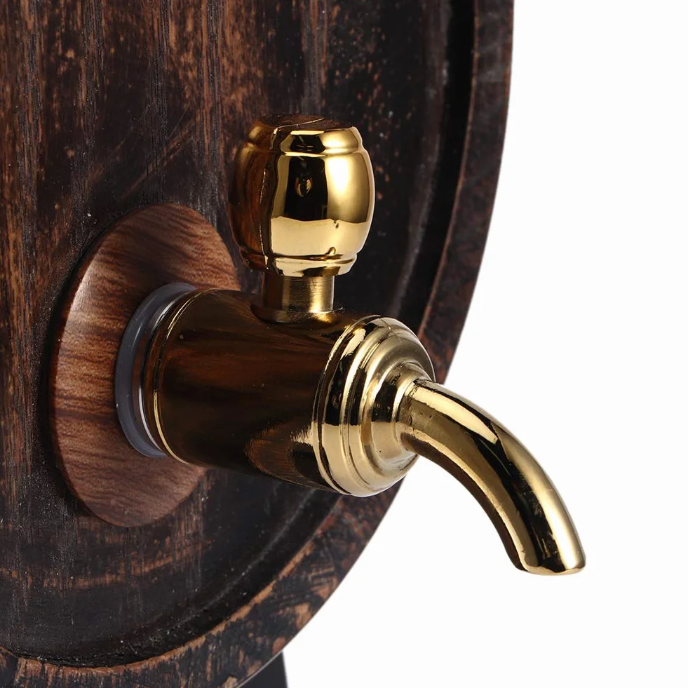 Barril de envejecimiento de roble, 3L Estilo retro Madera de roble Vino tinto Brandy Barril de whisky Contenedor de cubo de barril con grifo