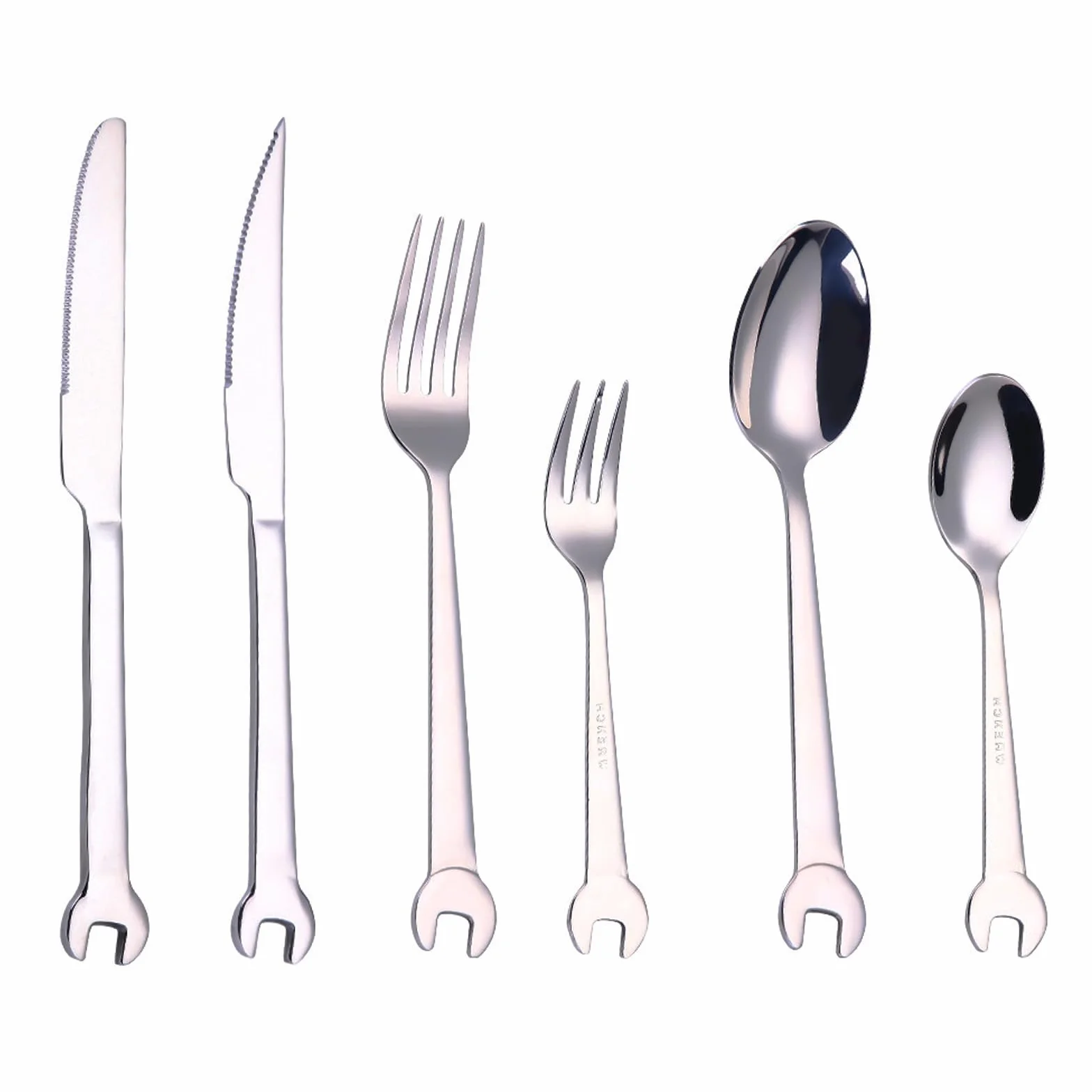 Juego De Cubiertos Flatware Set De Acero Inoxidable, Mango De Llave Clásico Duradero, Cuchillo Para Carne Tenedor Cuchara Para El Hogar, Hotel, Restaurante, Fiesta (36pcs)