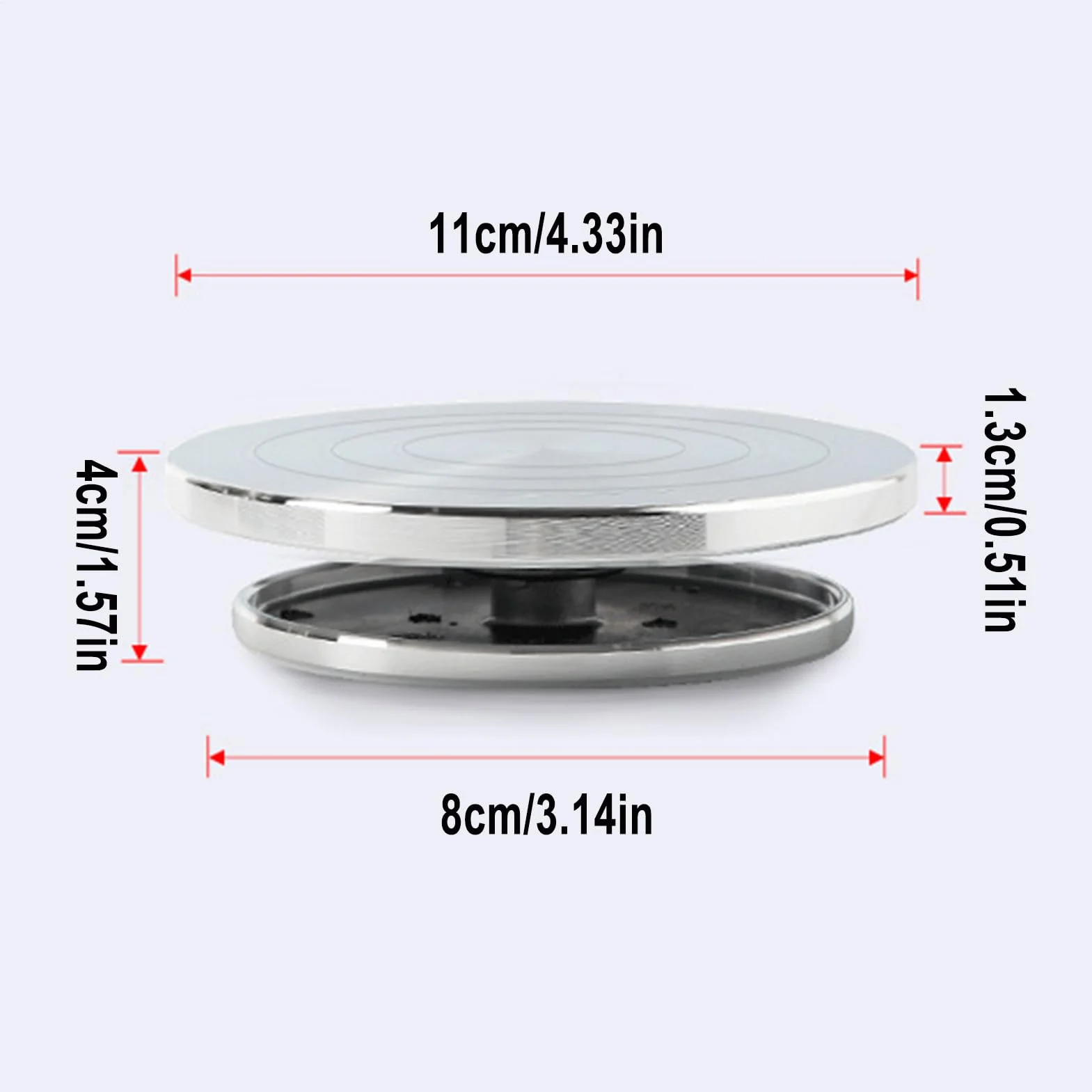Rueda de cerámica, tocadiscos de arcilla, soporte para esculpir, base de acero resistente, rotación suave de 360° para estudio, taller, aula y uso doméstico, 4.33 x 4.33 x 1.57 pulgadas