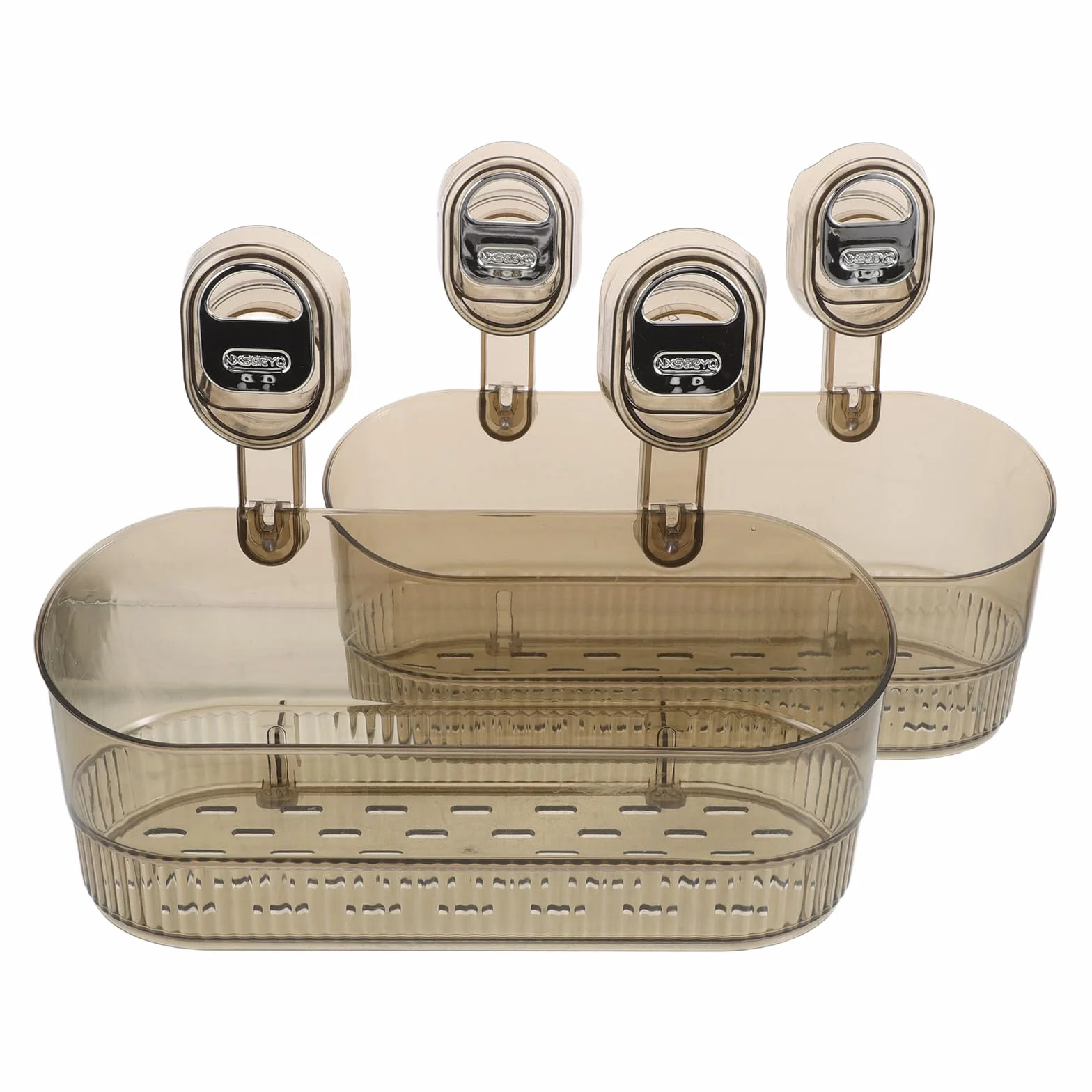 PRETYZOOM Organizador de Ducha Ventosas 2 Unidades, Estante Acrílico Transparente Drenaje, sin Taladro para Baño, Soporte Móvil para Productos de Cuidado Personal
