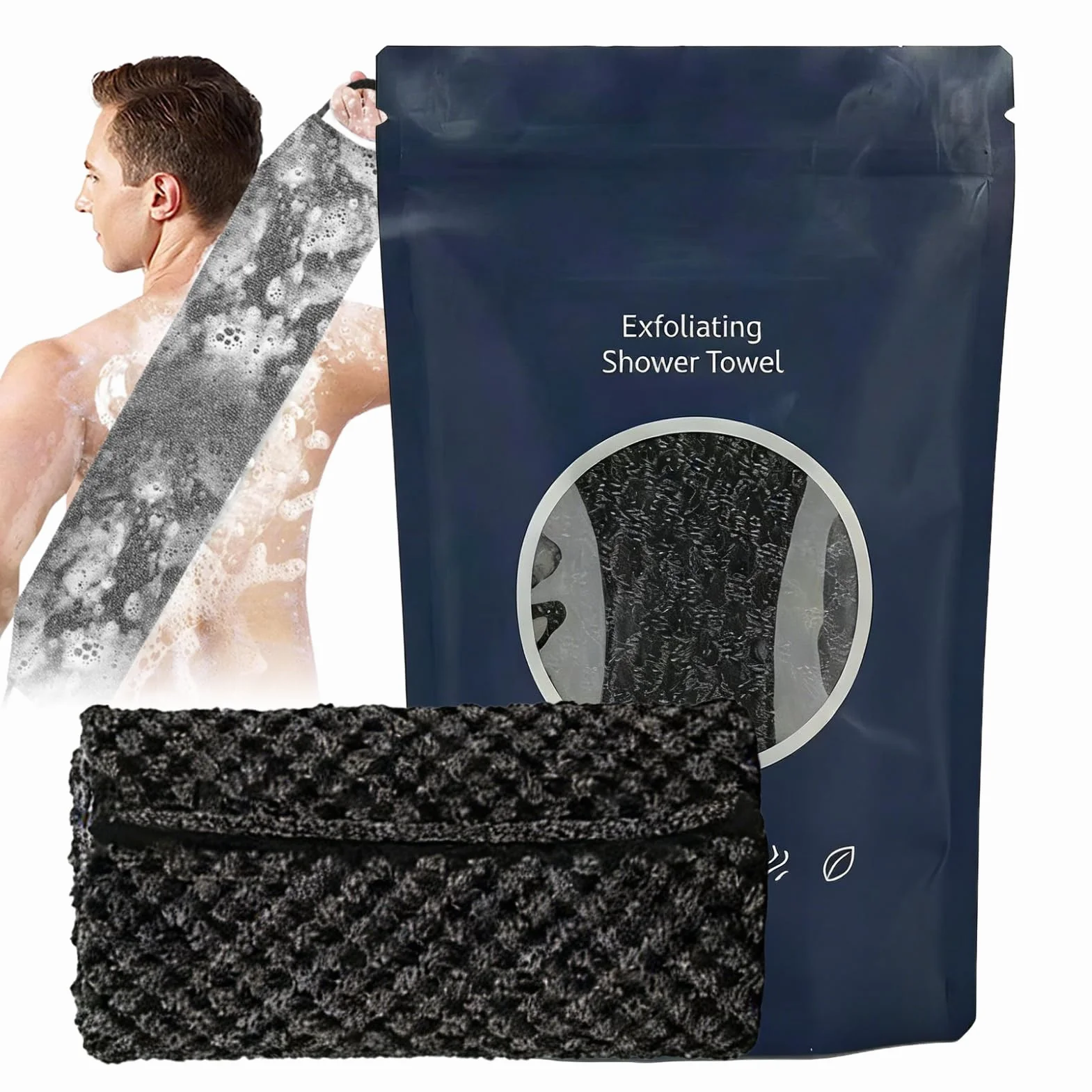 Toalla de ducha de secado rápido 8.66 x 39.37 pulgadas fibra transpirable exfoliante