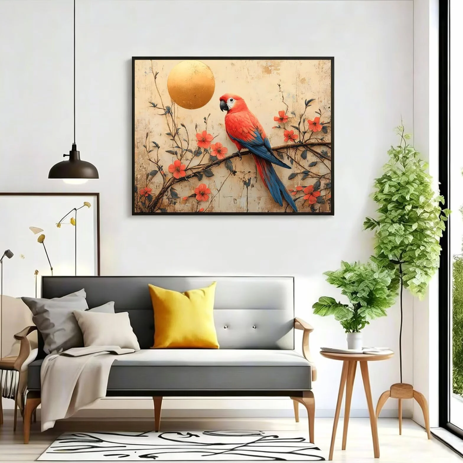 Pintar por Numeros loro Pinturas Acrilicas flor Pintura por Numeros Adultos DIY Lienzos para Pintar, Pintura Acrilica Manualidades, Decoración para Hogar, Regalos Cumpleaños, 70x90cm Sin Marco, q-922