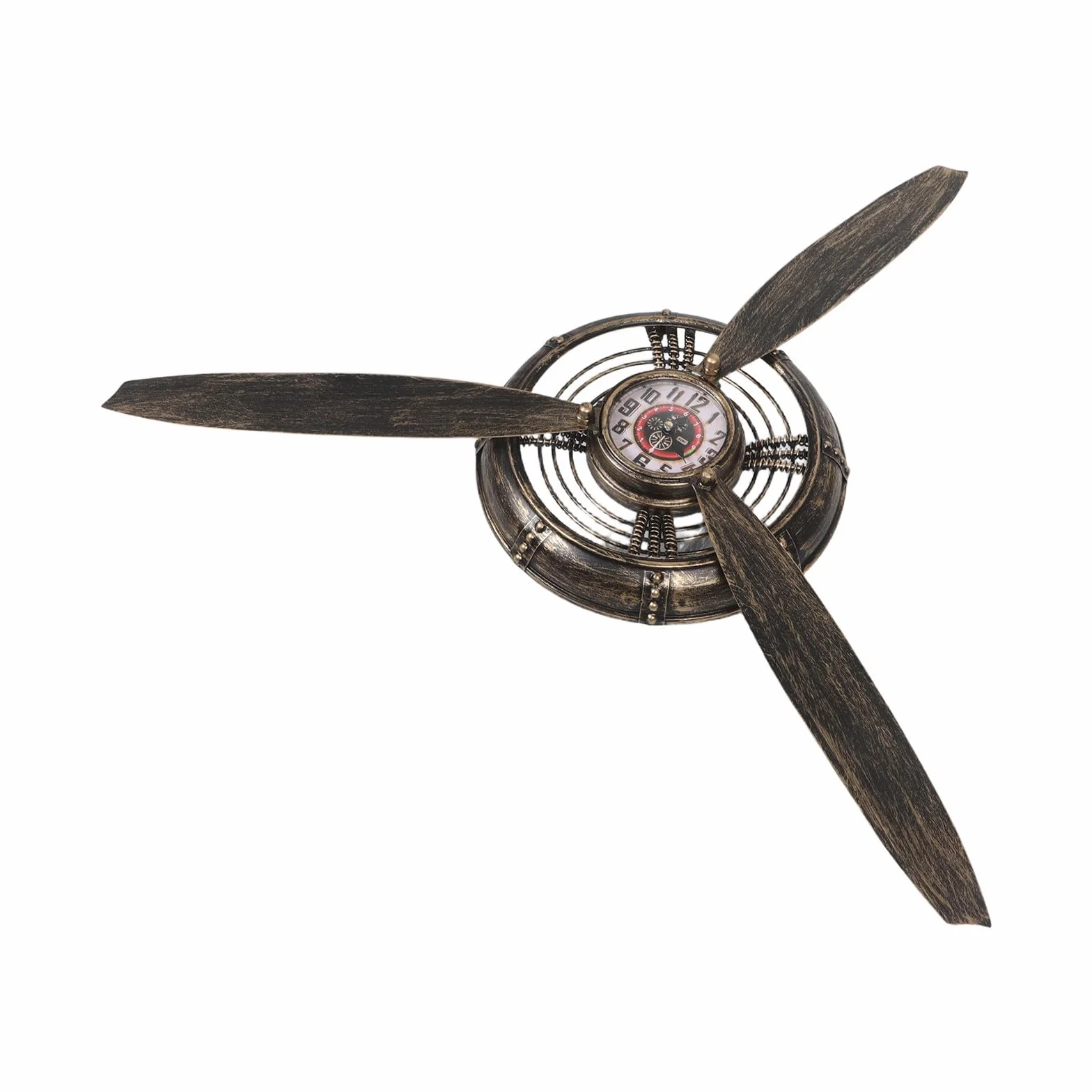 NUOBESTY Reloj de Pared Vintage Hélice de Avión Estilo Industrial y Steampunk, Material Hierro Resistente y Diseño Artístico para Decoración de Salón y Hogar