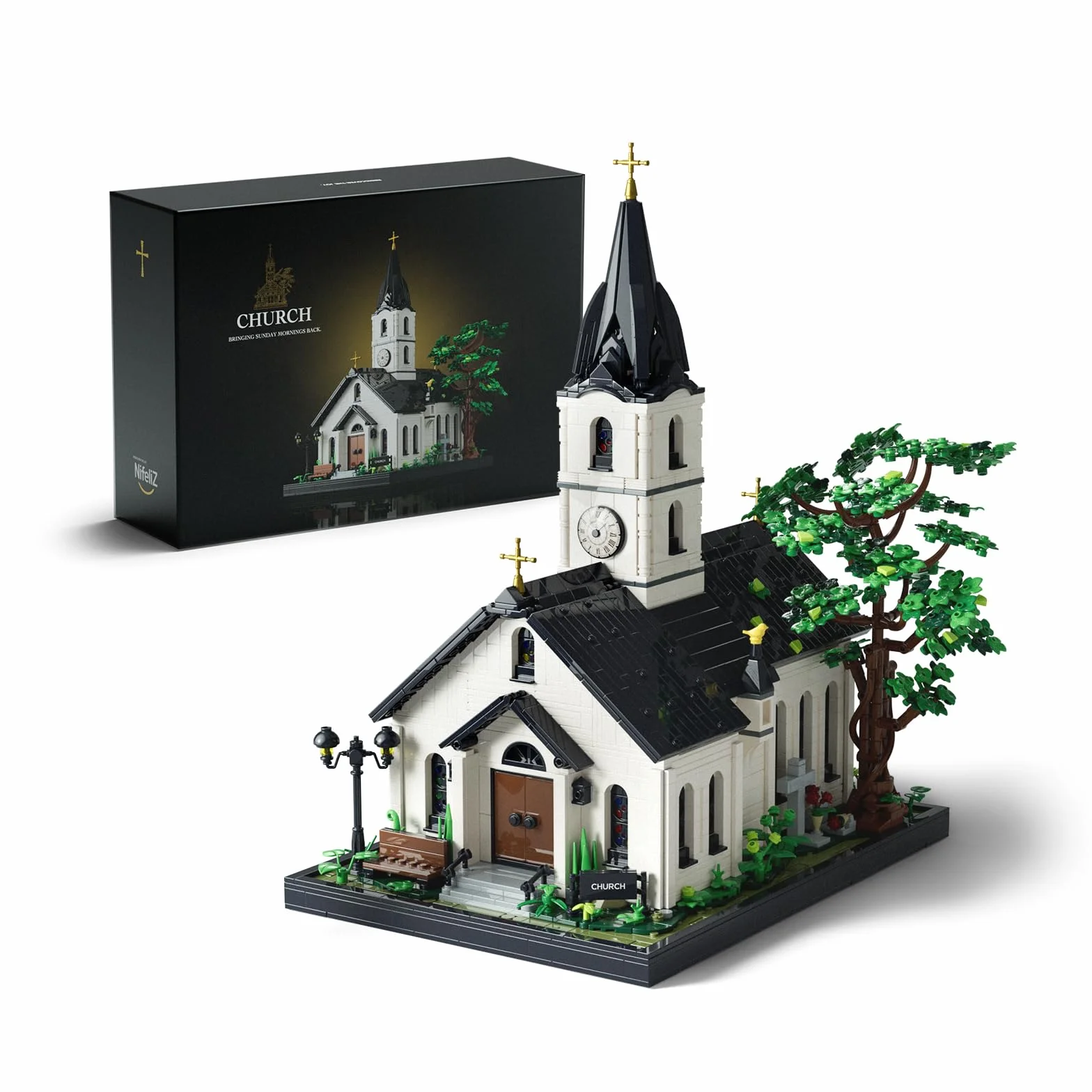 Nifeliz Iglesia Architecture Sets de Juguete de Construcción para Adultos, Colección de Maquetas de Iglesia de Estilo Rural, Decoración del Hogar Y Oficina (3,116 Piezas, NF10310)
