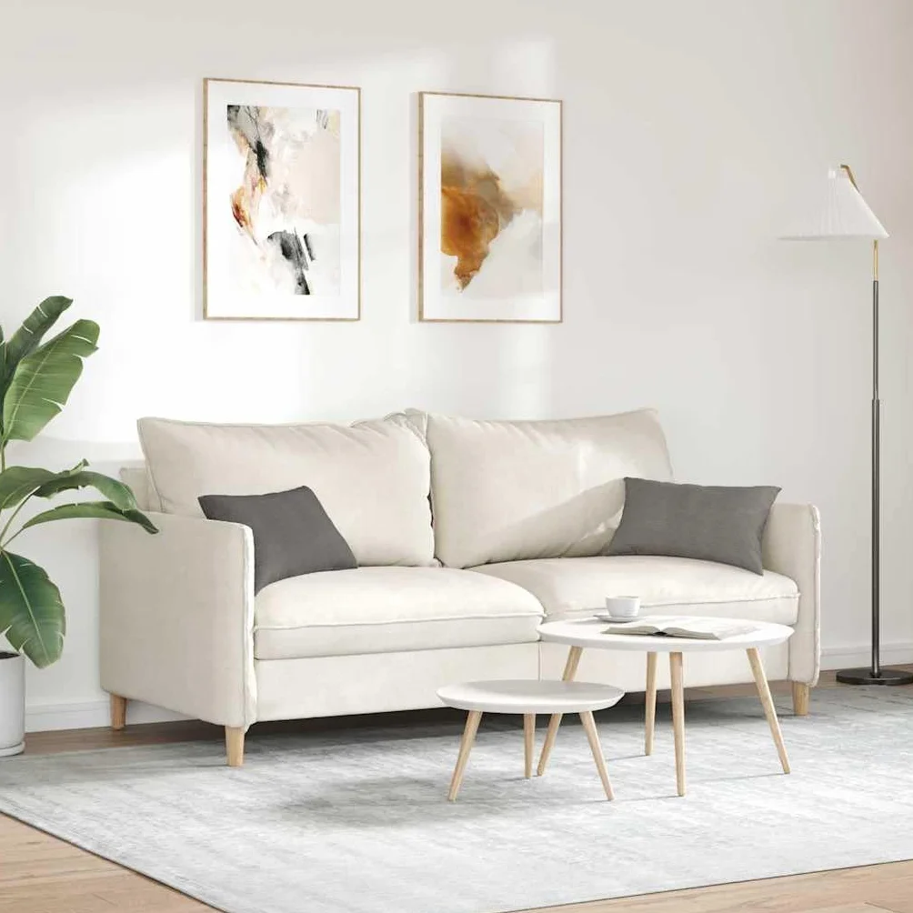 Juego de 2 cojines para sofá de 50 x 30 cm – Cojines decorativos modernos de pana suave – Cojines con funda y relleno – Gris claro – Cojines decorativos estables para salón y dormitorio