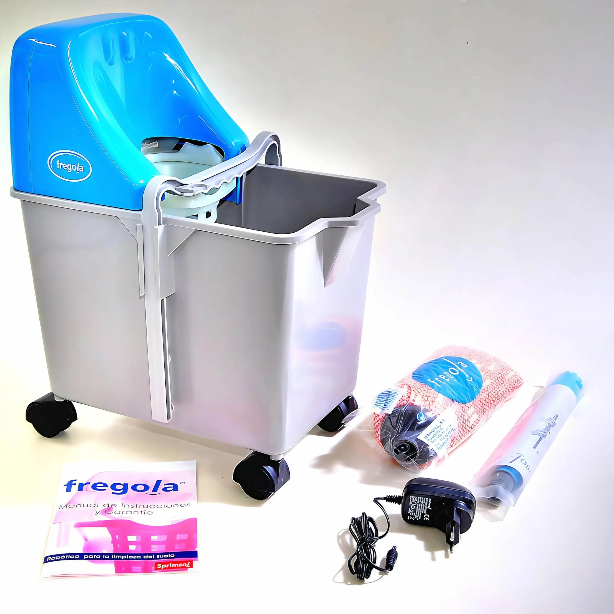 Fregola Kit – Escurre la fregona sin Esfuerzo ni Dolor | Escurridor automático ergonómico con batería | Sin Pedal ni presión Manual | Uso doméstico y Profesional