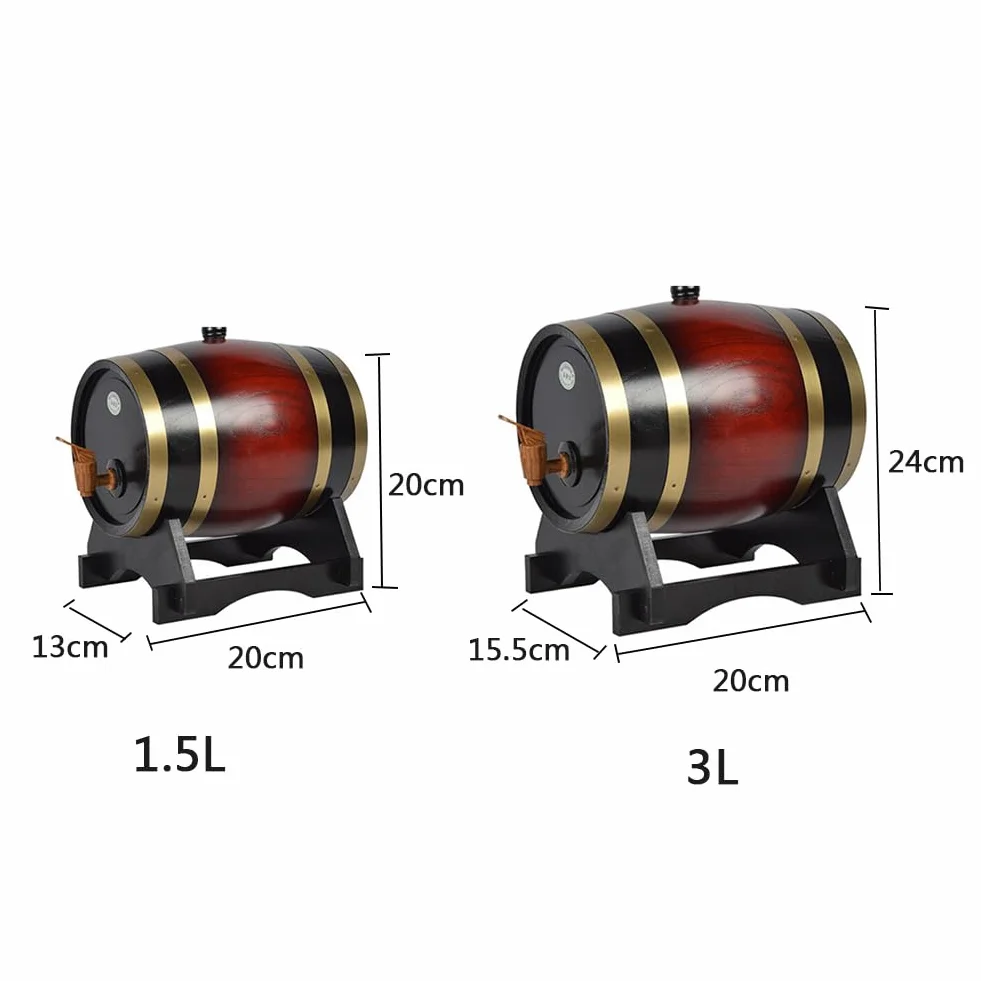 Genérico Barril De Vino,Dispensador De Bebidas De Barril De 1.5L Y 3L | Cerveza Personalizado, Grabado para Barbacoa, Fiesta, Bebida, Contenedor, Bar, Decoración