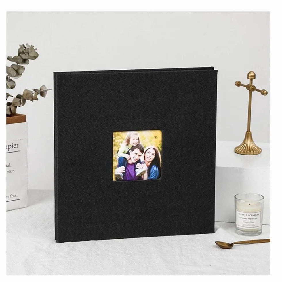 Autoadhesivo Cine Álbito Scrapbook Burlap Diy Álbum Moderno Estilo Cubierta de Lino Capacidad Manual Manual Creativo Álbum Niños Amantes de la Familia Álbum de Boda Memoria Presente Memorias Lib