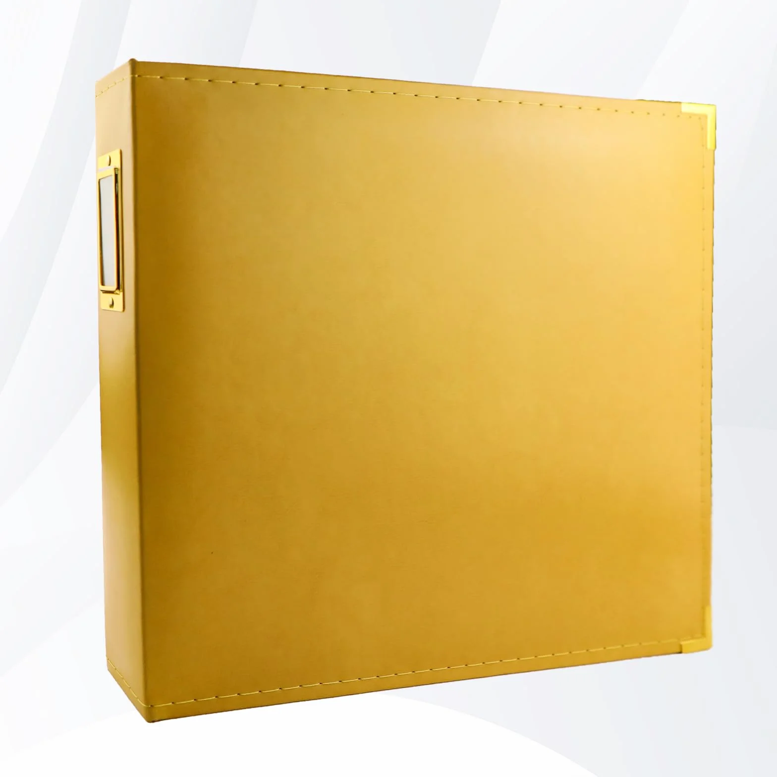 Álbum de fotos de 12 x 12 pulgadas, carpeta de 3 anillas, cubierta de piel, álbum de recortes de 12 x 12 pulgadas, anillo en D con 10 fundas de plástico, color amarillo