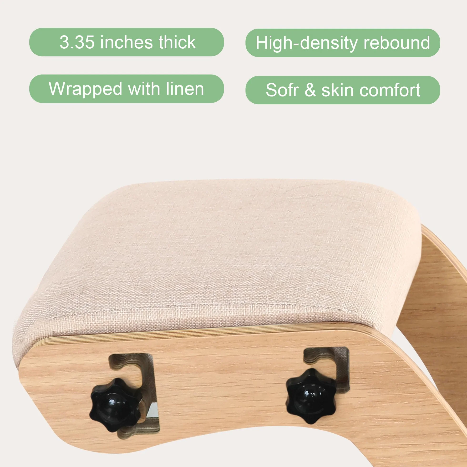 Predawn Silla Ergonómica Rodillas, Silla Rodillas, Silla de Rodillas, Sillas Ergonomicas, Taburete Ergonomico, Oficina y Meditación, Madera y Cojín de Lino (Roble Blanco)