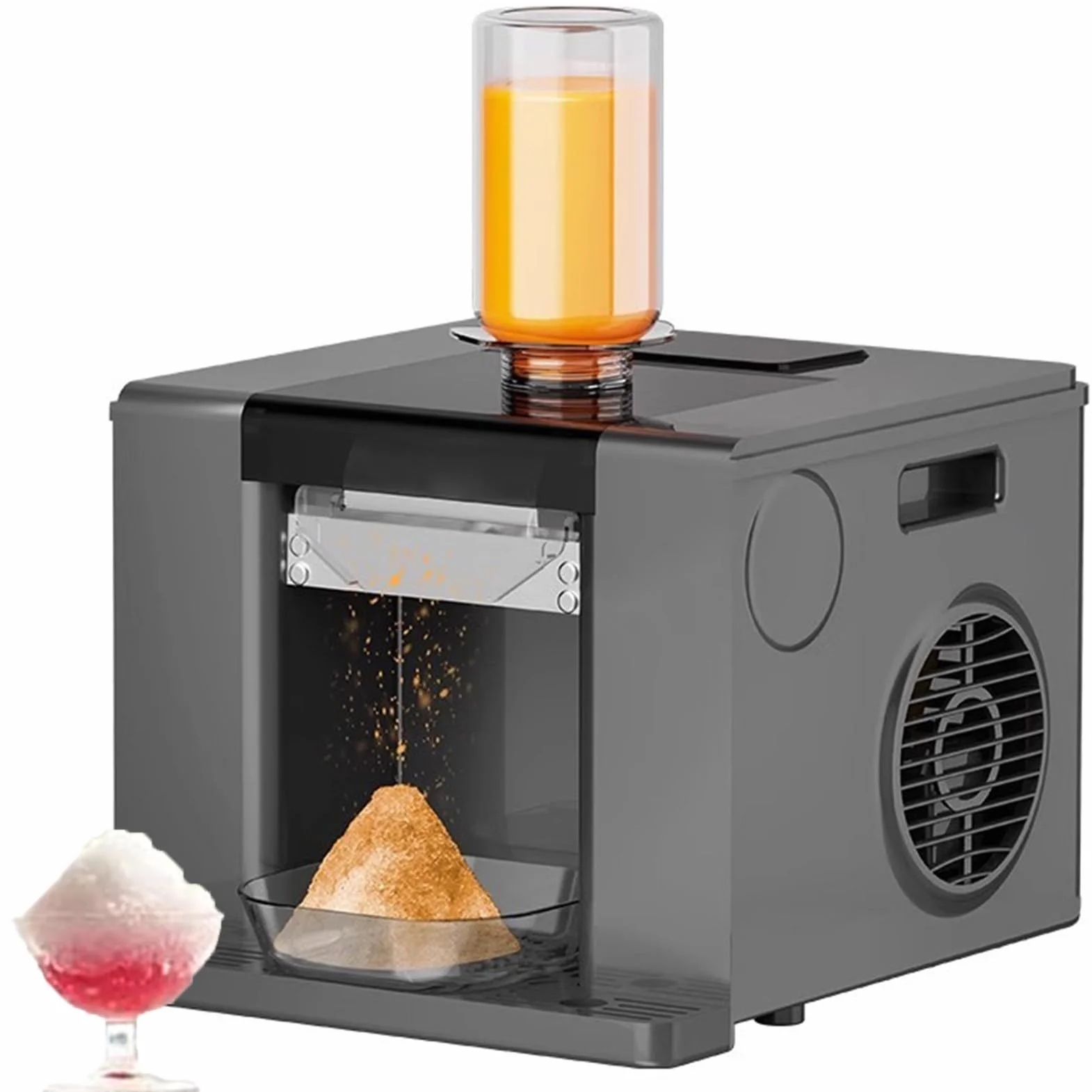 MáQuina Coreana Para Hacer Hielo Raspado Bingsu, MáQuina Para Hacer Helados Con Copos De Nieve Y Pantalla TáCtil, 60Kg/24H, De Limpieza AutomáTica Para Uso Comercial Y DoméStico.,Black