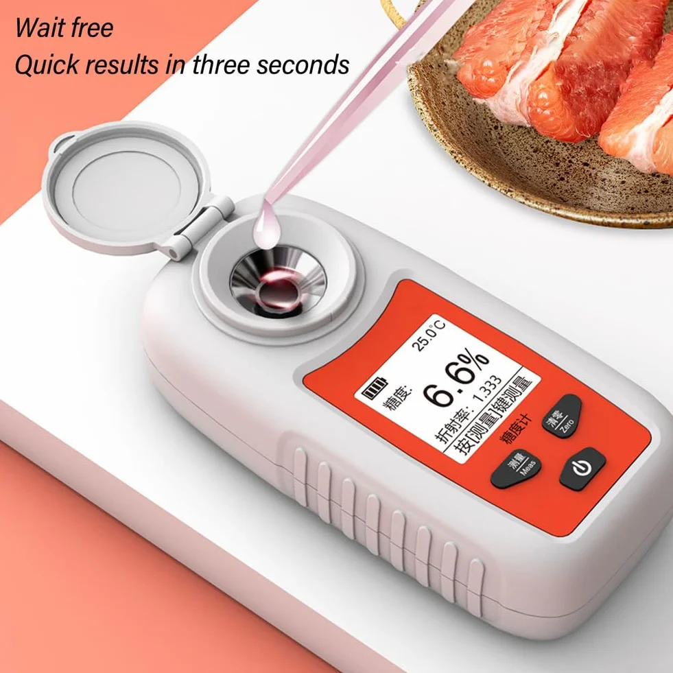 Refractómetro profesional para ST335A, probador digital de azúcar de frutas con compensación de temperatura, 0-35% para rango brix para laboratorio y campo