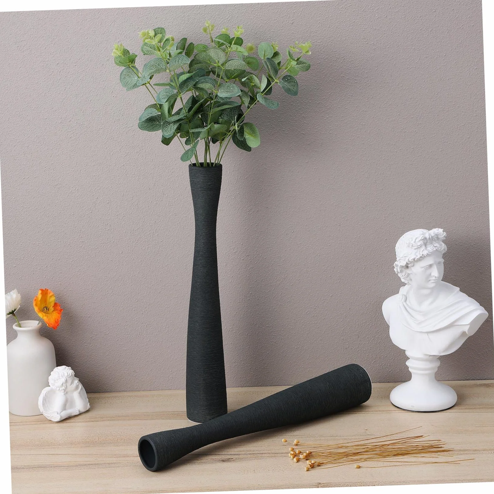 Sosoport 2piezas Jarrones De Cerámica Decorativos y Cuello Estrecho Bodas y Decoración De Escritorio