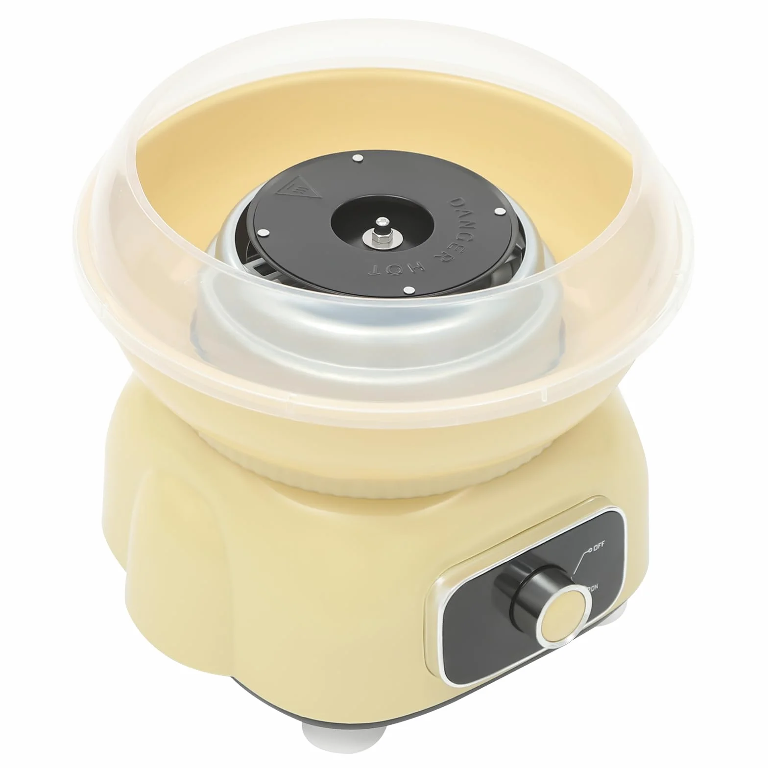 Máquina eléctrica de algodón de azúcar 500 W para el hogar, estilo retro, para caramelos, algodón de azúcar, portátil, amarillo, algodón de azúcar, temperatura máxima: 180 ℃