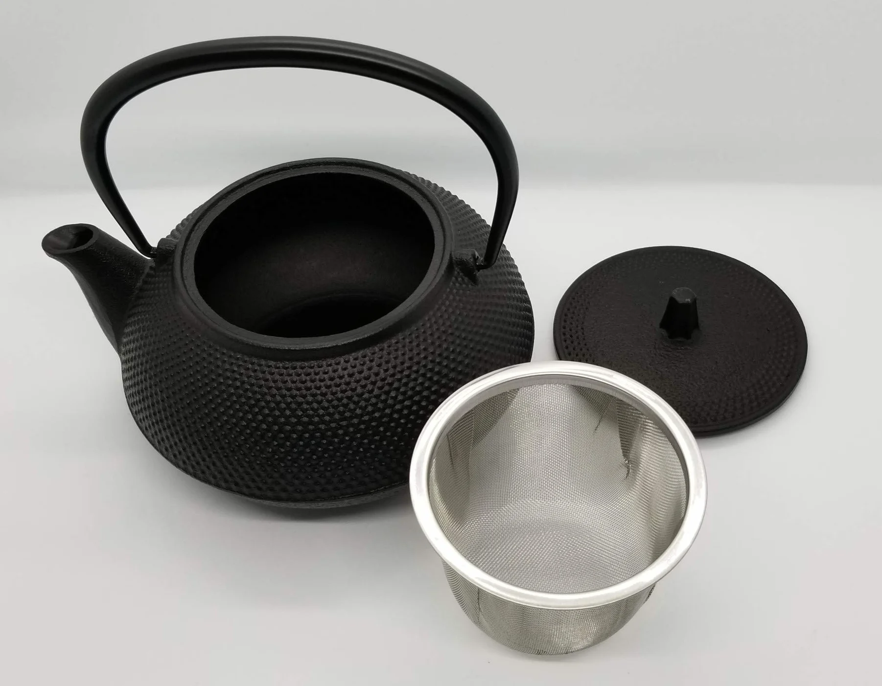 NAMBU TEKKI Nanbu 12802 - Tetera de Hierro Fundido con Textura, no esmaltada, Color Negro