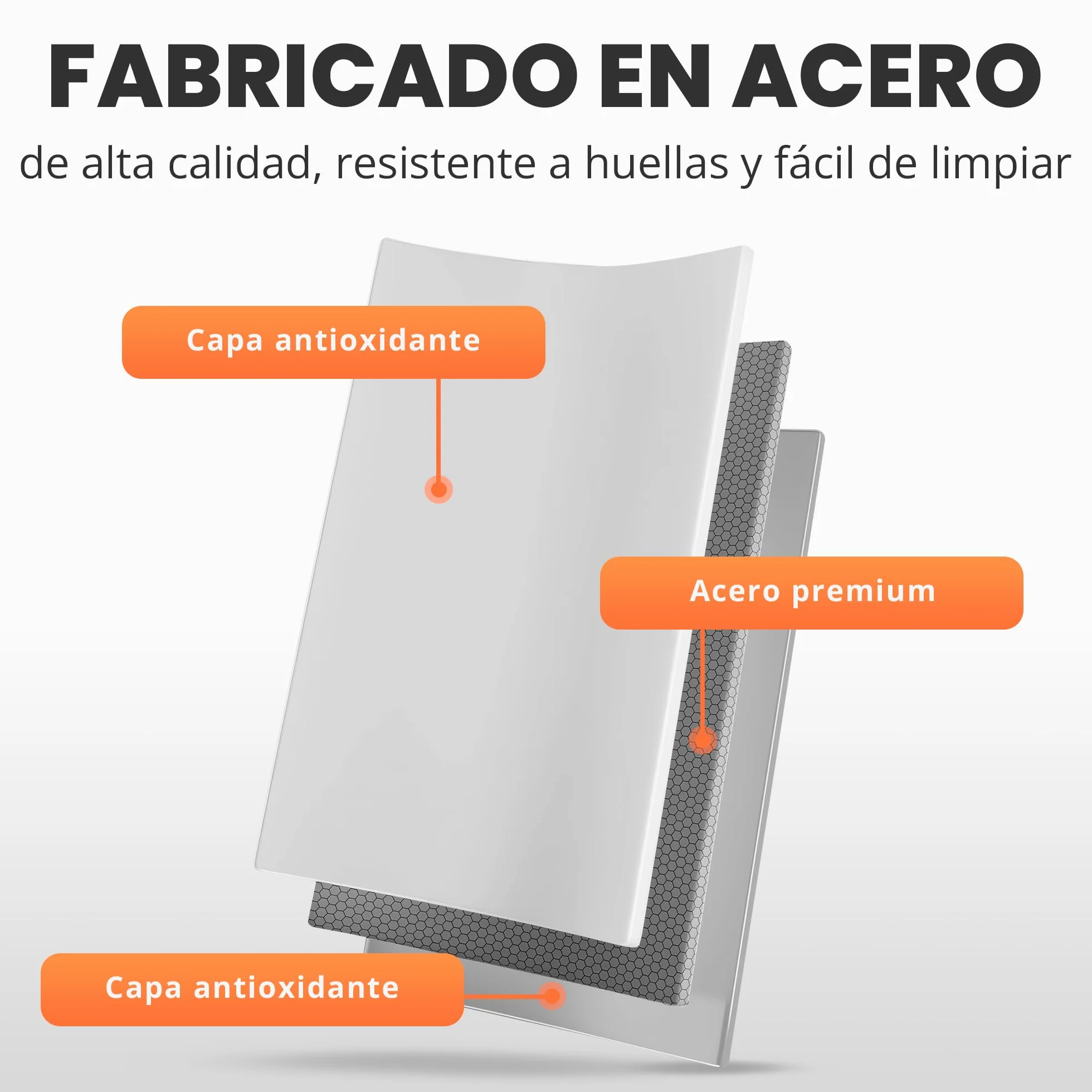 JUPPLIES Cubo de Basura Cocina Reciclaje de Acero con 4 Compartimentos | 4x17 (68L) | Mueble Contenedor de Reciclaje Metálico con 2 Cajones Abatibles para Casa u Oficina | 90,5x58,5x52cm