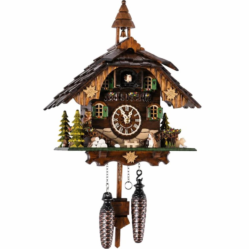 Cuckoo Palace Reloj de Cuco Estilo Chalet con Movimiento de Cuarzo de 32 cm