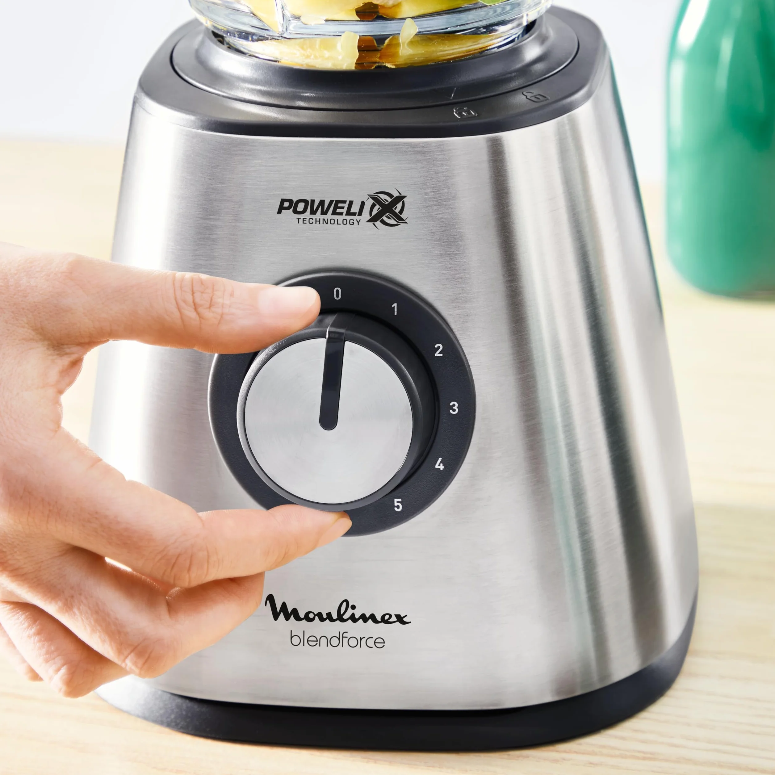Moulinex Blendforce, Batidora Vaso 800W Powelix Jarra Cristal 1,75L | Con 5 velocidades, función Pulse, jarra de cristal termorresistente y cuchillas Powelix para resultados óptimos LM439D