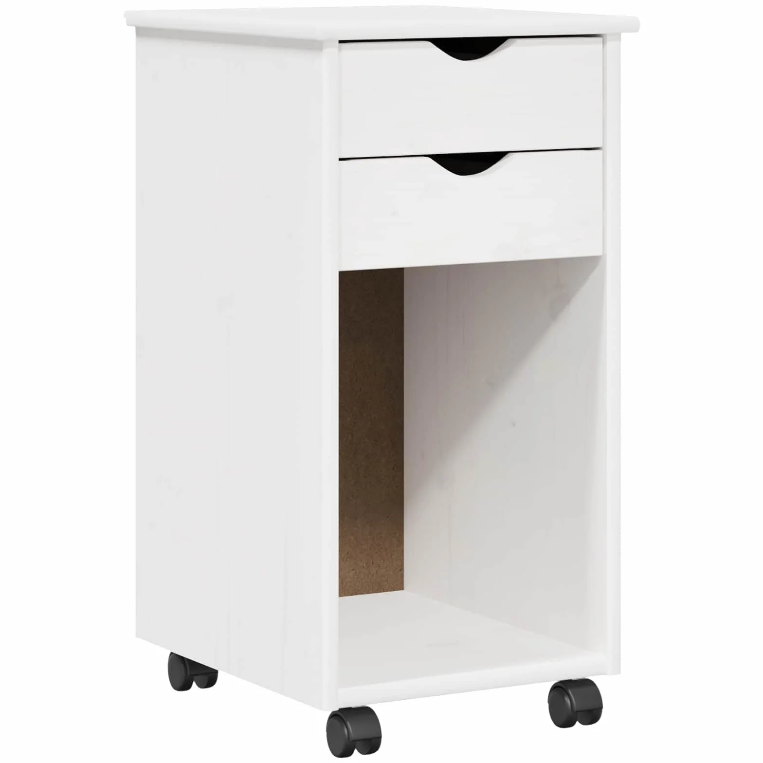 vidaXL Gabinete rodante 34 x 39 x 65,5 cm Pino Macizo, Escritorio de Estudio, diseño Rectangular Minimalista, con Mucho Espacio de Almacenamiento, para Oficina en casa