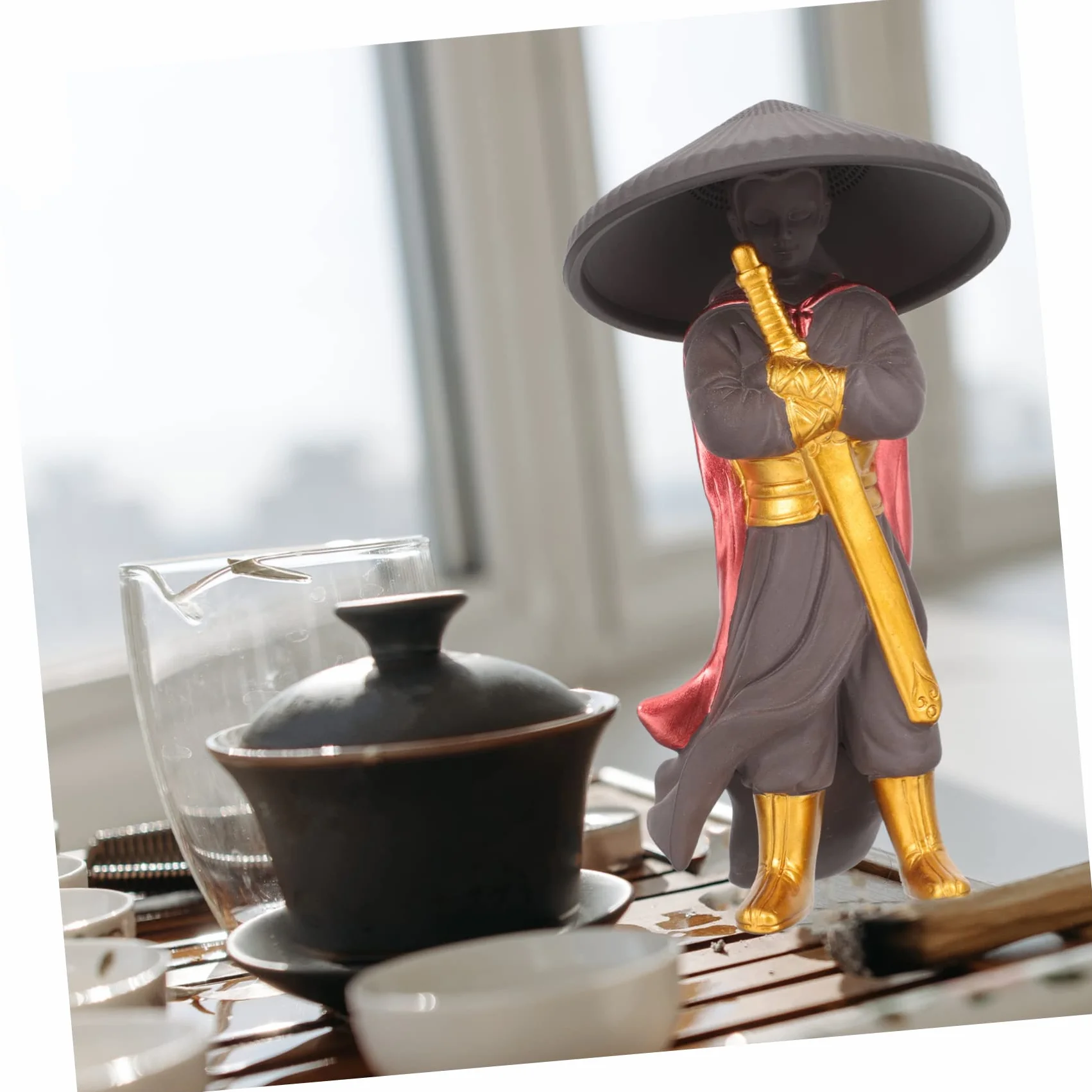 ORFOFE Infusor de Té Decorativo de Cerámica para Ceremonia Kung Fu | Acabado Creativo y Sencillo, Artesanía Fina, Pieza para Inauguración del Hogar