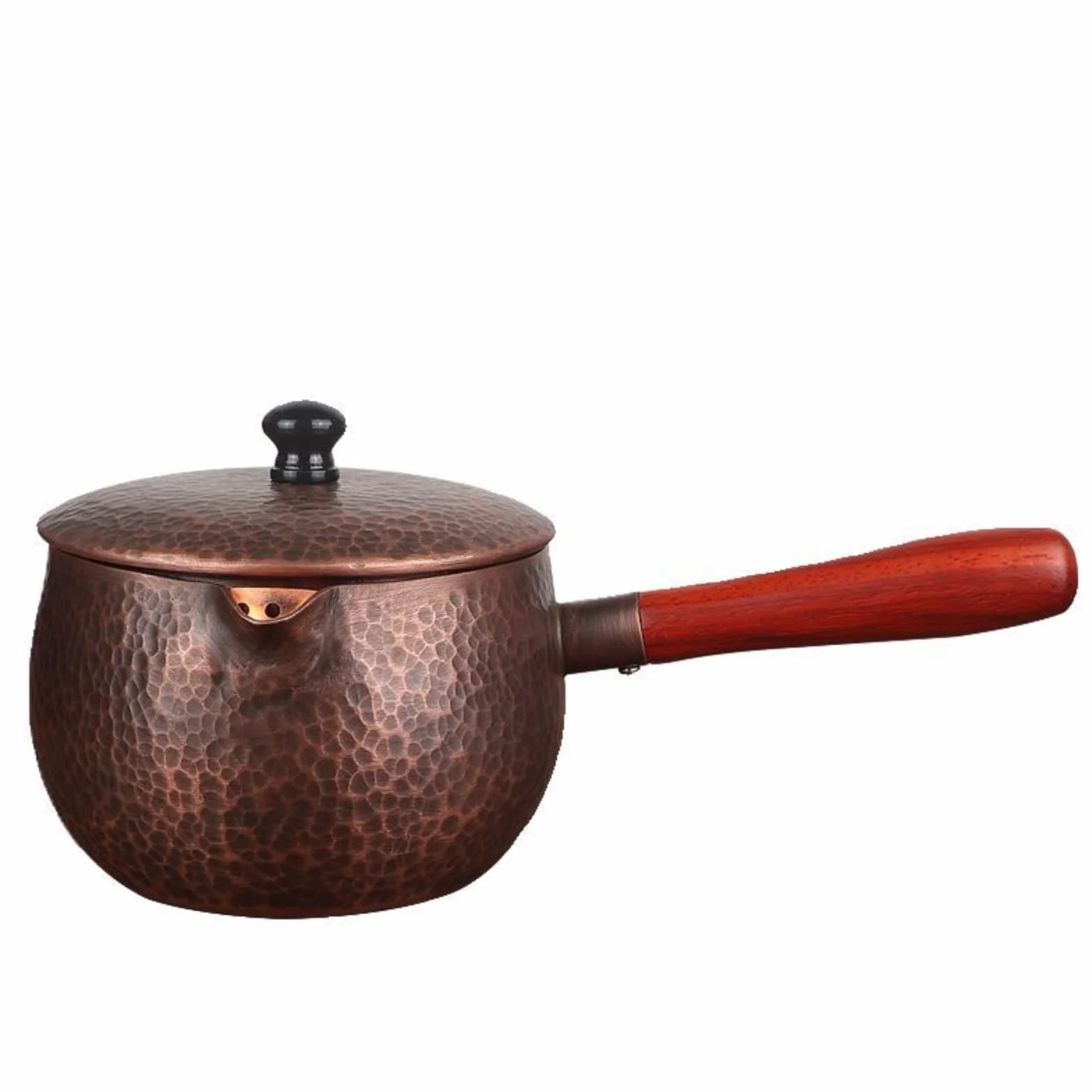 Tetera de Cobre Martillado Tetera Hervidor Jarra Caldera con Diseño Ergonómico y Textura Única para Colección de Té Vertido Eficiente y Limpio Adecuada para Hogar Aficionados al Té