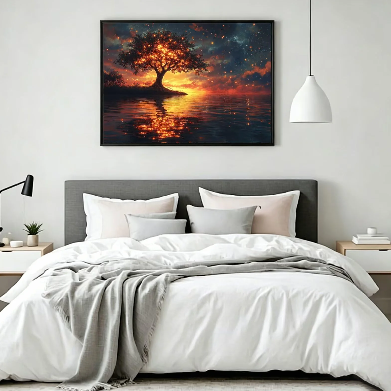 Pintar por Numeros árbol Pinturas Acrilicas Cielo estrellado Pintura por Numeros Lienzos para Pintar, Pintura Acrilica Manualidades, Decoración para Hogar, Regalos Cumpleaños, 70x90cm Sin Marco, q-830