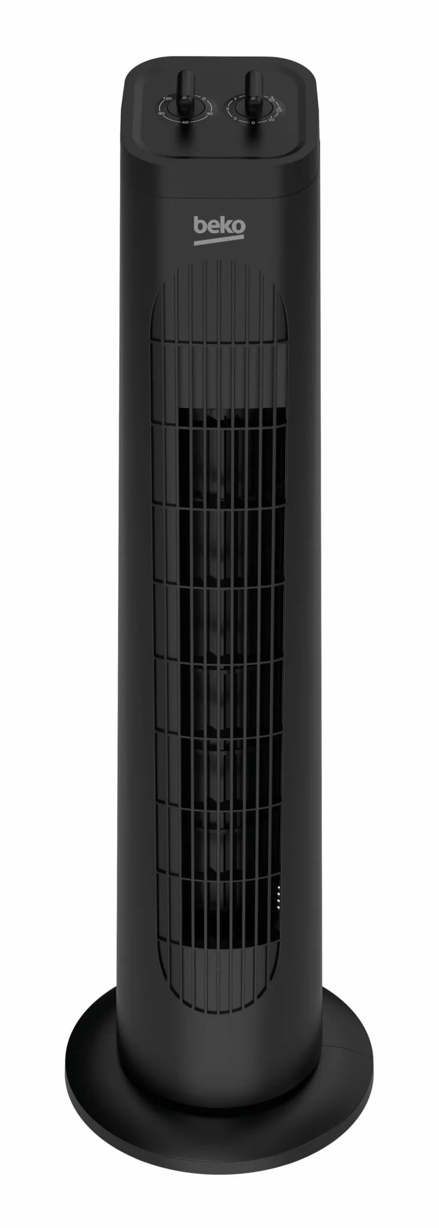 Beko EFW5300B - Ventilador de torre mecánico, 35 W, 3 velocidades, oscilación 60°, temporizador 2h, negro