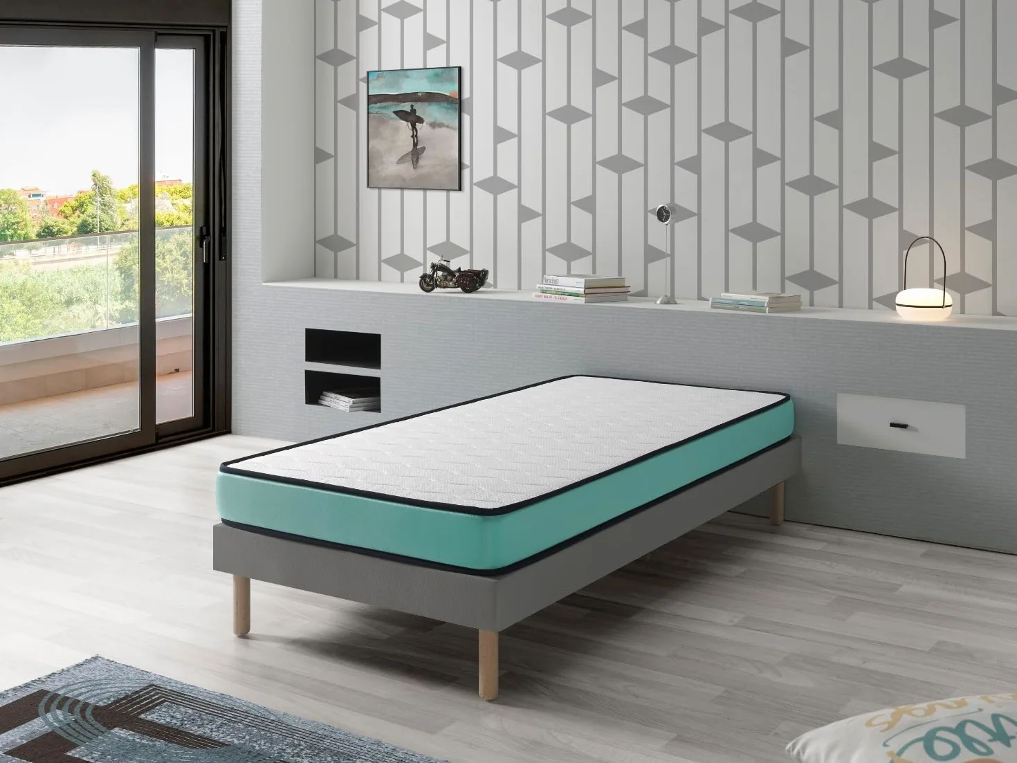 DORMISSIMO Colchón 80x160 Cama Infantil Altura 14 CM Confort Ergonomico Transpirable