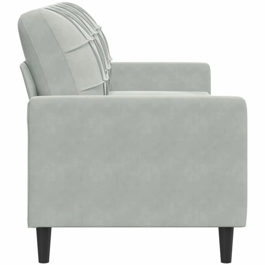 Sofá de 3 plazas Terciopelo Gris Claro 180 cm, sofá de Terciopelo,sofá para 3 Personas