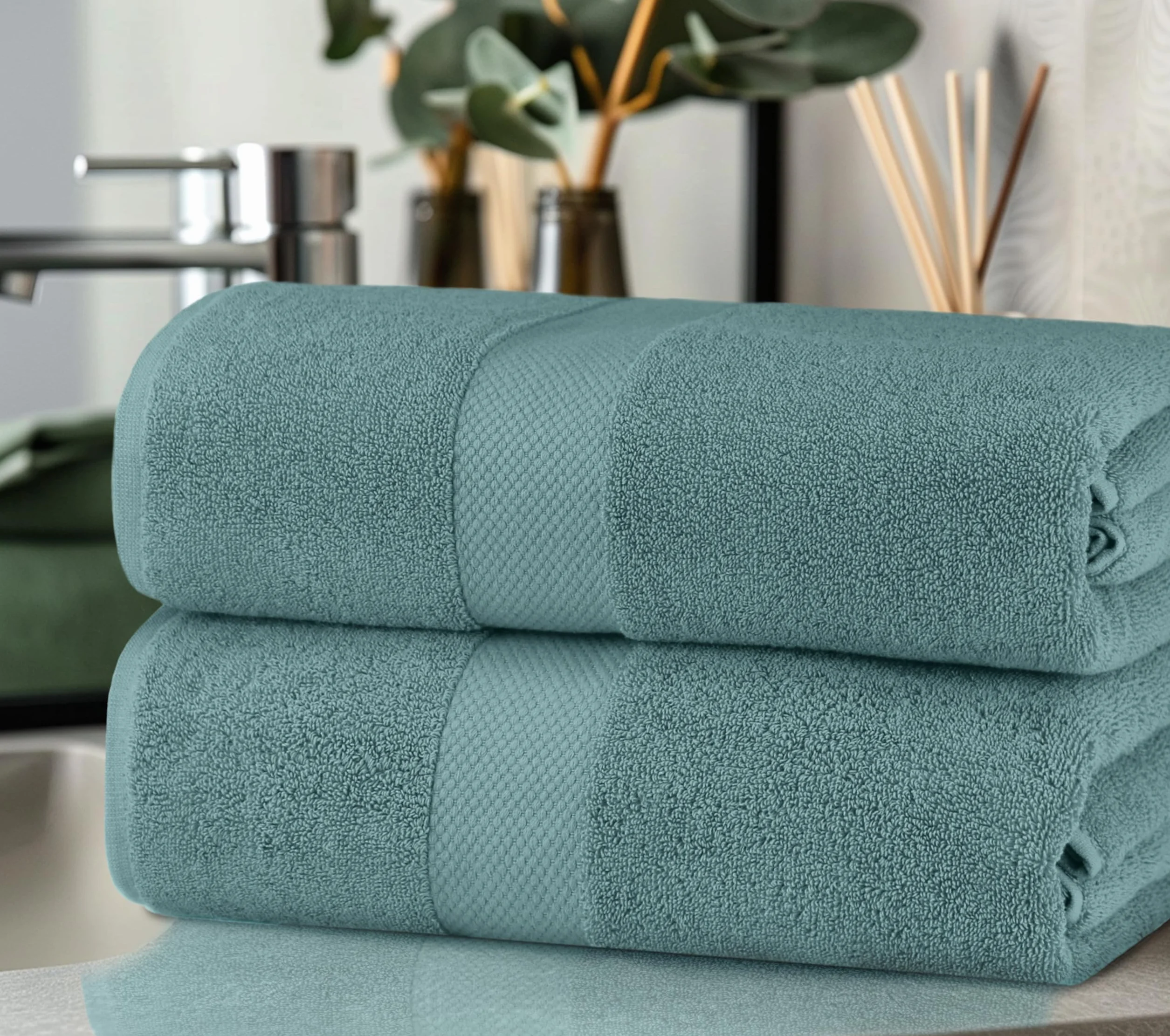 COTTON CRAFT Hotel Spa - Juego de 2 toallas extragrandes extragrandes de 40 x 80 pulgadas, peso pesado de 700 g/m², algodón puro hilado en anillo de 2 capas, suave, absorbente, uso diario, fácil