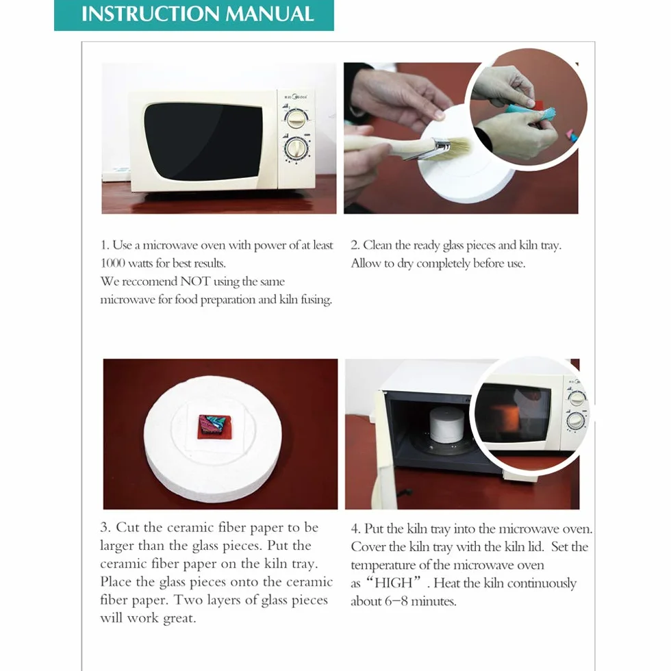 Kit profesional de horno de microondas grande para herramientas de fusión de vidrio 10 unids Set