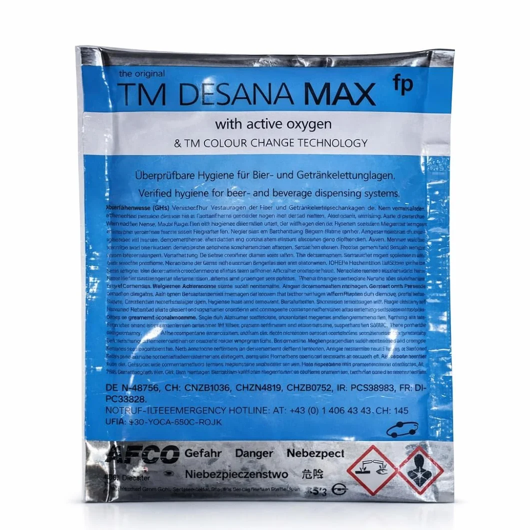 TM Desana Max fp 45 g azul limpiador para tuberías de cerveza, grifo de cerveza, accesorios de limpieza, depósito de limpieza, 10, 100, 265 unidades (50)
