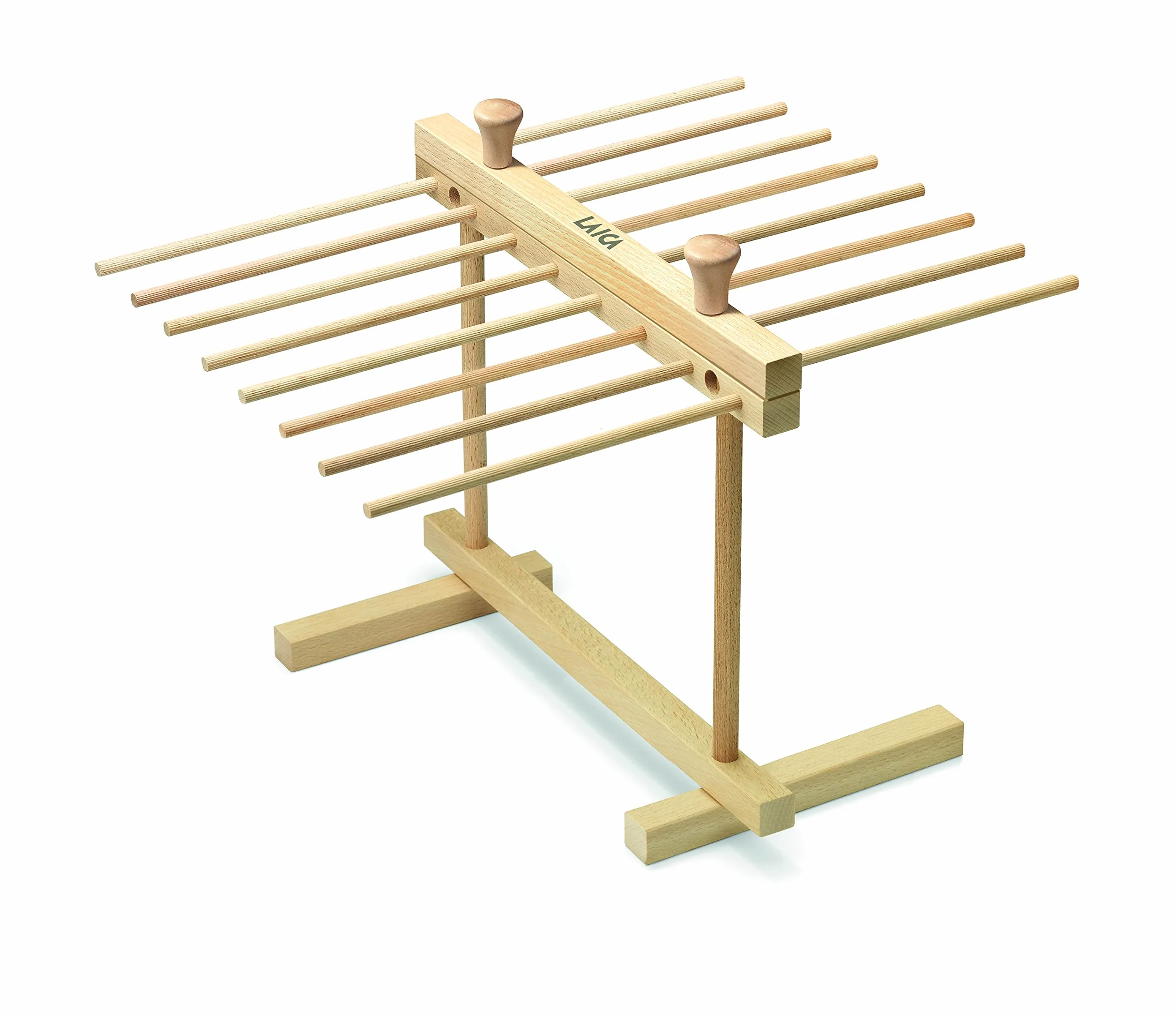 Laica APM002 Secador de Pasta en Madera de Haya con 16 Brazos de 21 cm, facil de montar y plegar, natural, 31 x 44.5 x 35.5 cm