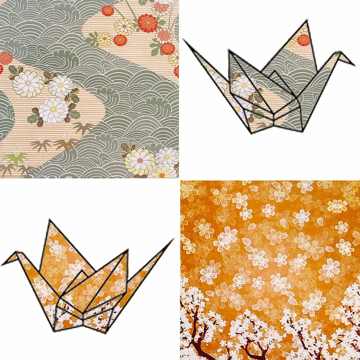 Papel origami japonés 15x15cm doble cara 50 hojas 10 diseños