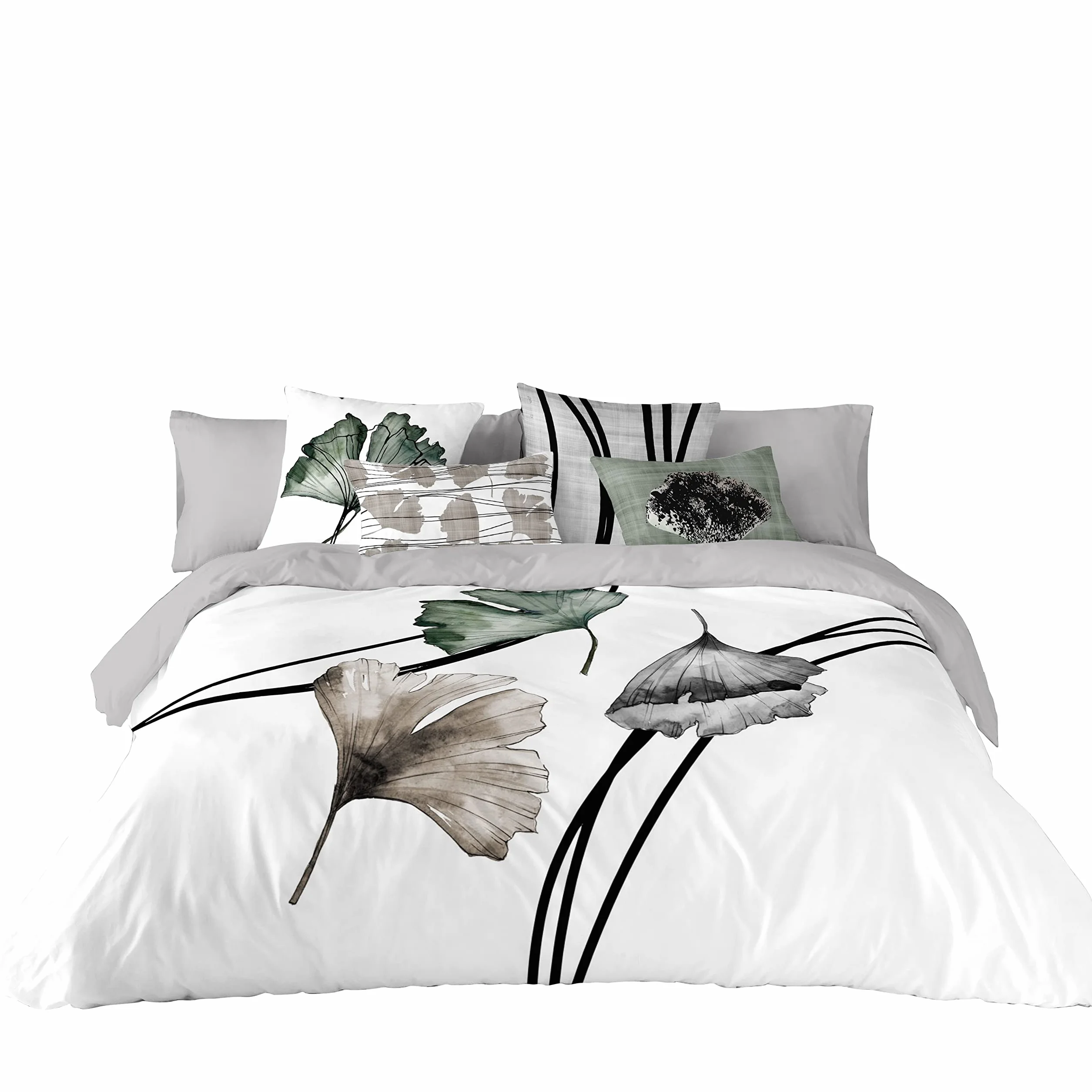 NATURALS Funda Nórdica Cama 180 DACA, Funda de 100% Algodón Suave para Edredrón 260x220 cm con 2 Fundas para Almohada 45x110 cm (3 Piezas)