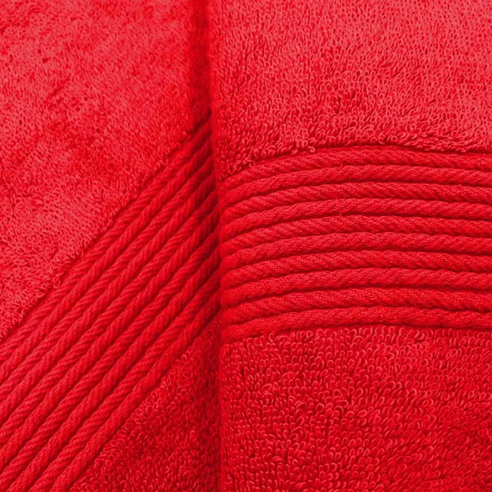 Alpes Blanc Juego de 2 toallas de baño de algodón y bambú, 600 g/m² (rojo, 100 x 150)