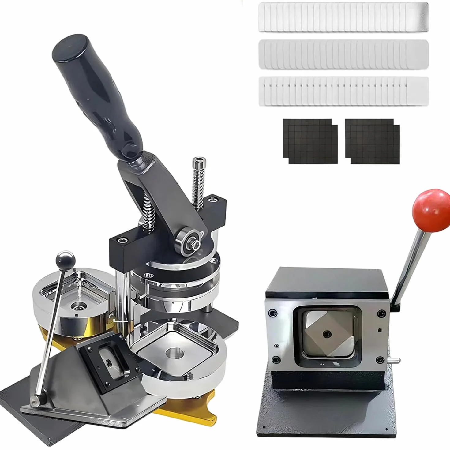 Máquina para Hacer imanes de Fotos,DIY Refrigerator Sticker Magnet Press Kit con 100-Piezas Consumibles + Cortador de Papel, Crafting sin Esfuerzo Photo Magnet Machine