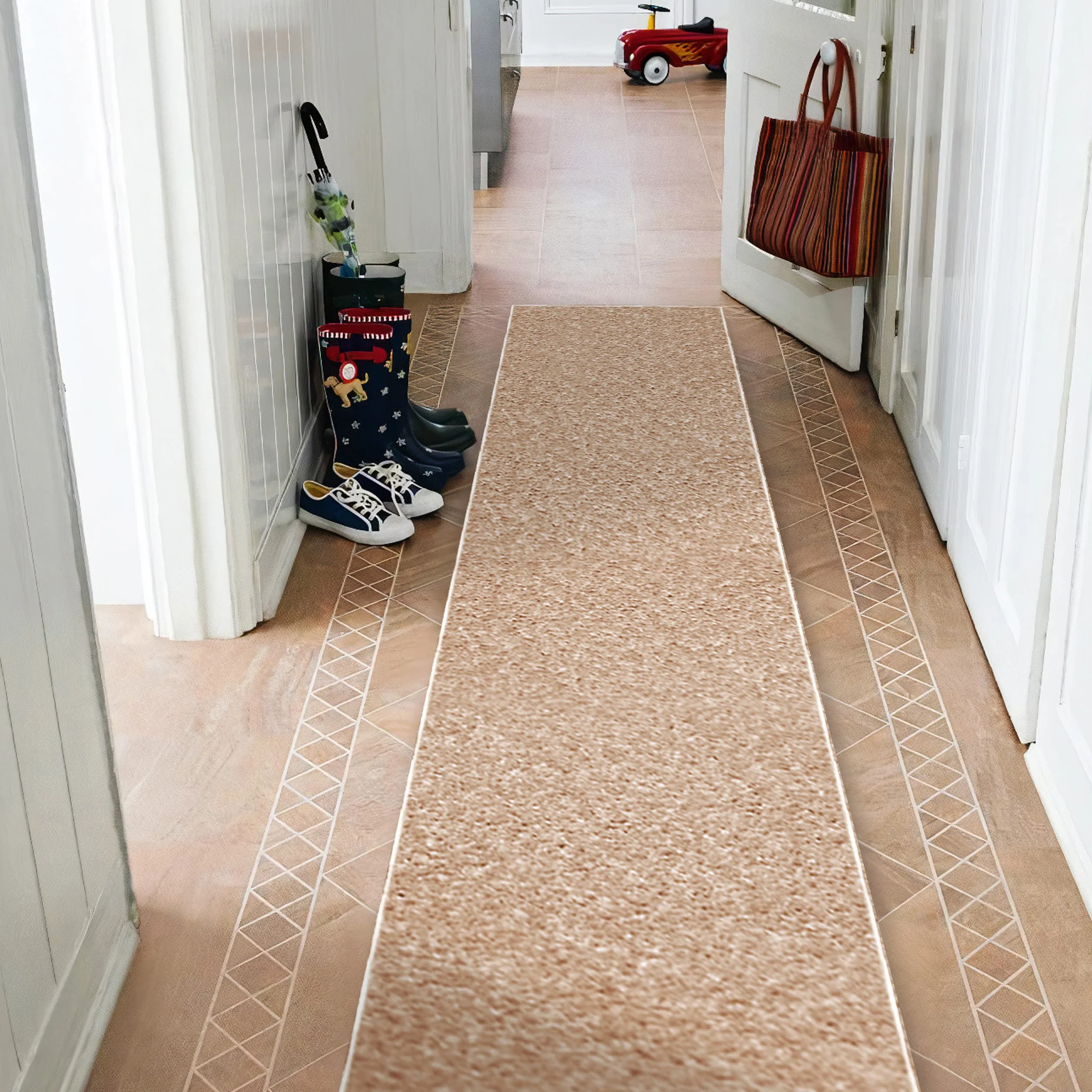 rugsx Alfombra de Pasillo Eton Beige 80x500 cm