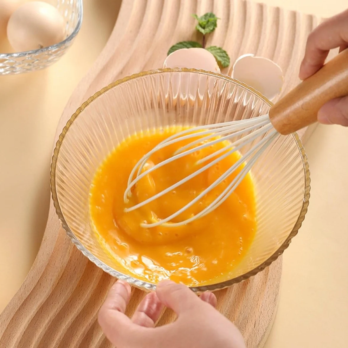 Batidor Varillas Cocina Batidor De Huevos Con Mango De Madera Vertical, Espumador De Leche Manual, Mezclador De Crema, Batidor De Huevos For El Hogar Y La Cocina Barillas Batir Batidor De Huevo